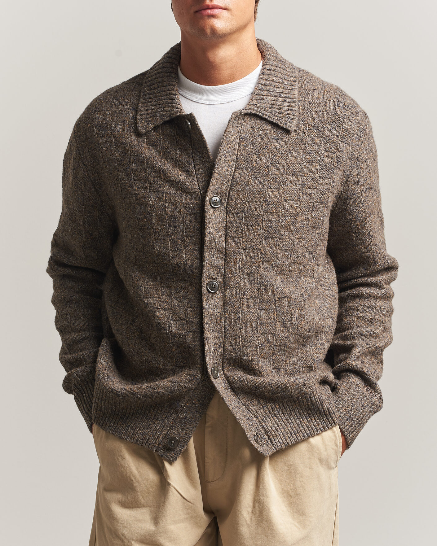 Uomini | Maglieria | Forét | Area Wool Cardigan Jacket Taupe