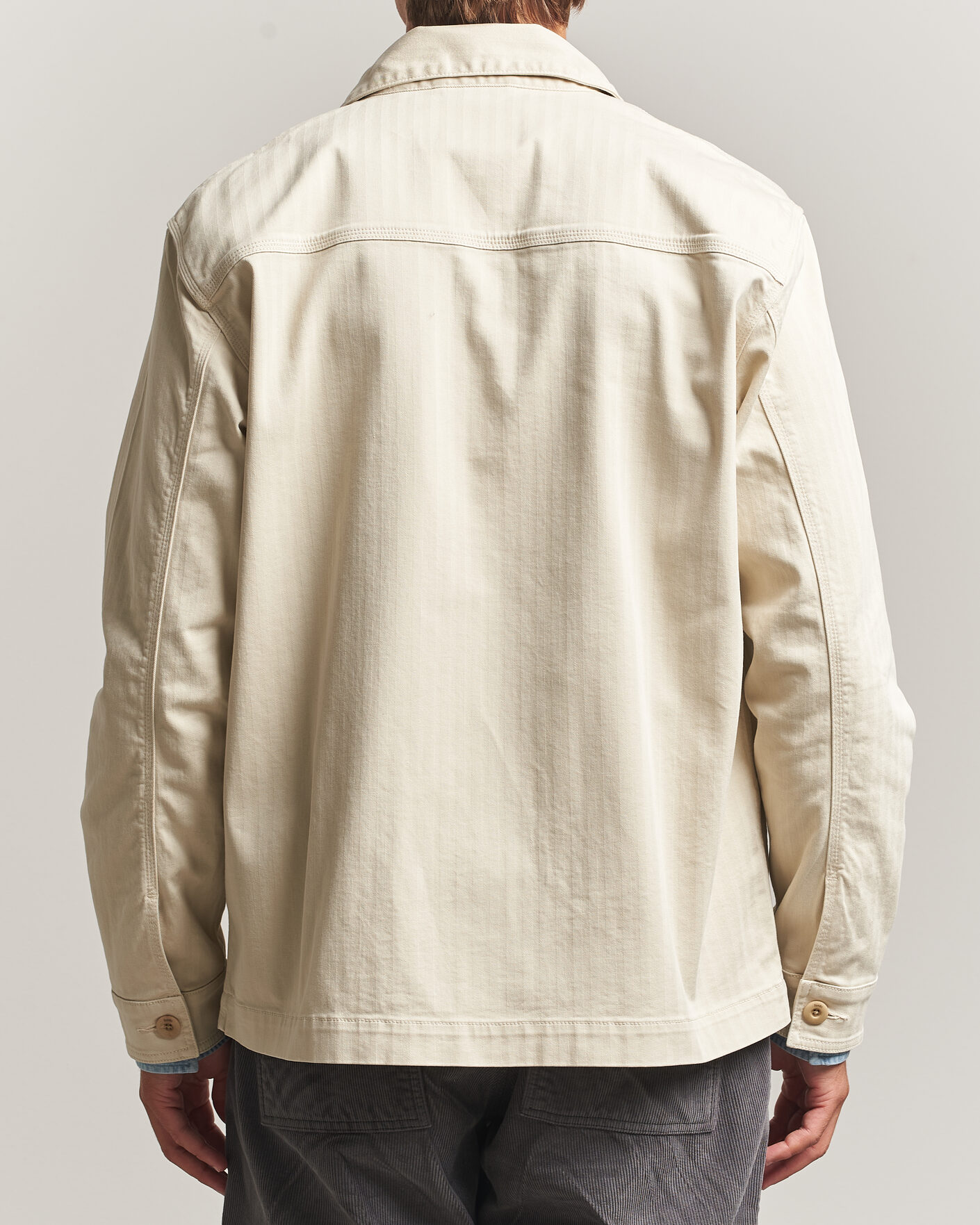 Uomini | Camicie | Forét | Berry Herringbone Overshirt Oat