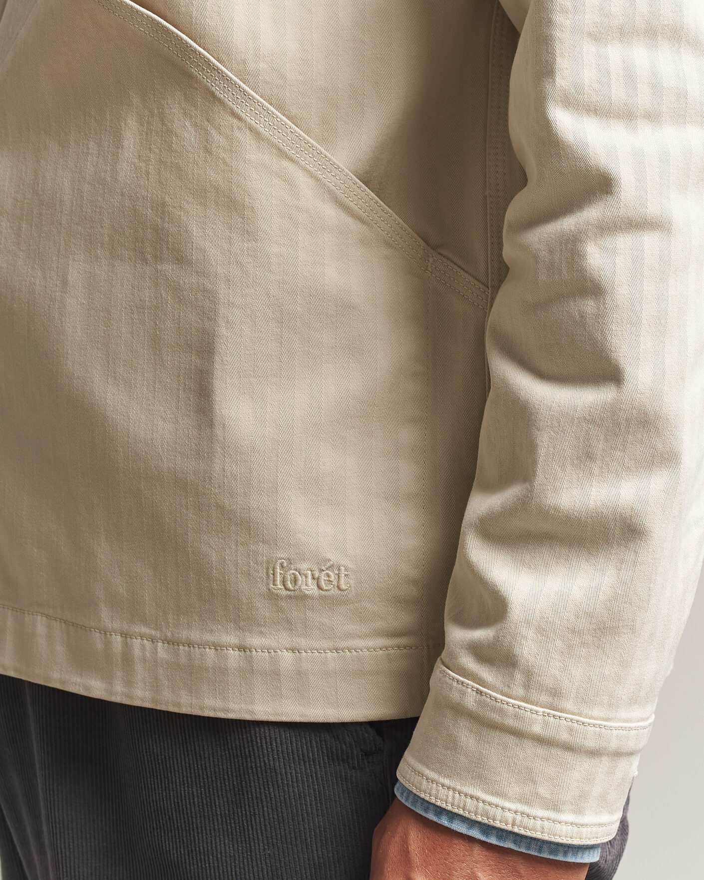 Uomini | Camicie | Forét | Berry Herringbone Overshirt Oat