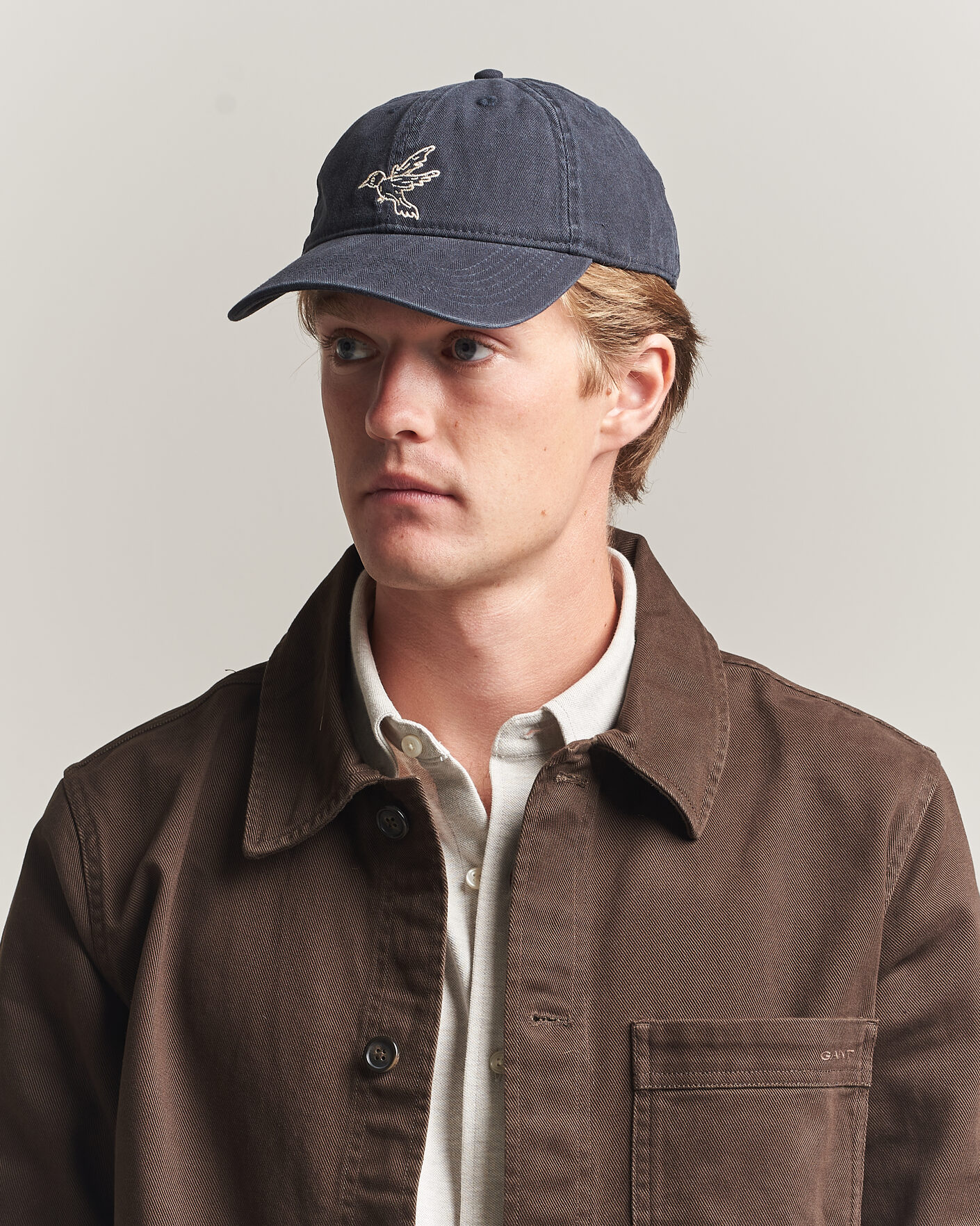 Uomini | Cappelli & Berretti | Forét | Bird Washed Herringbone Cap Navy