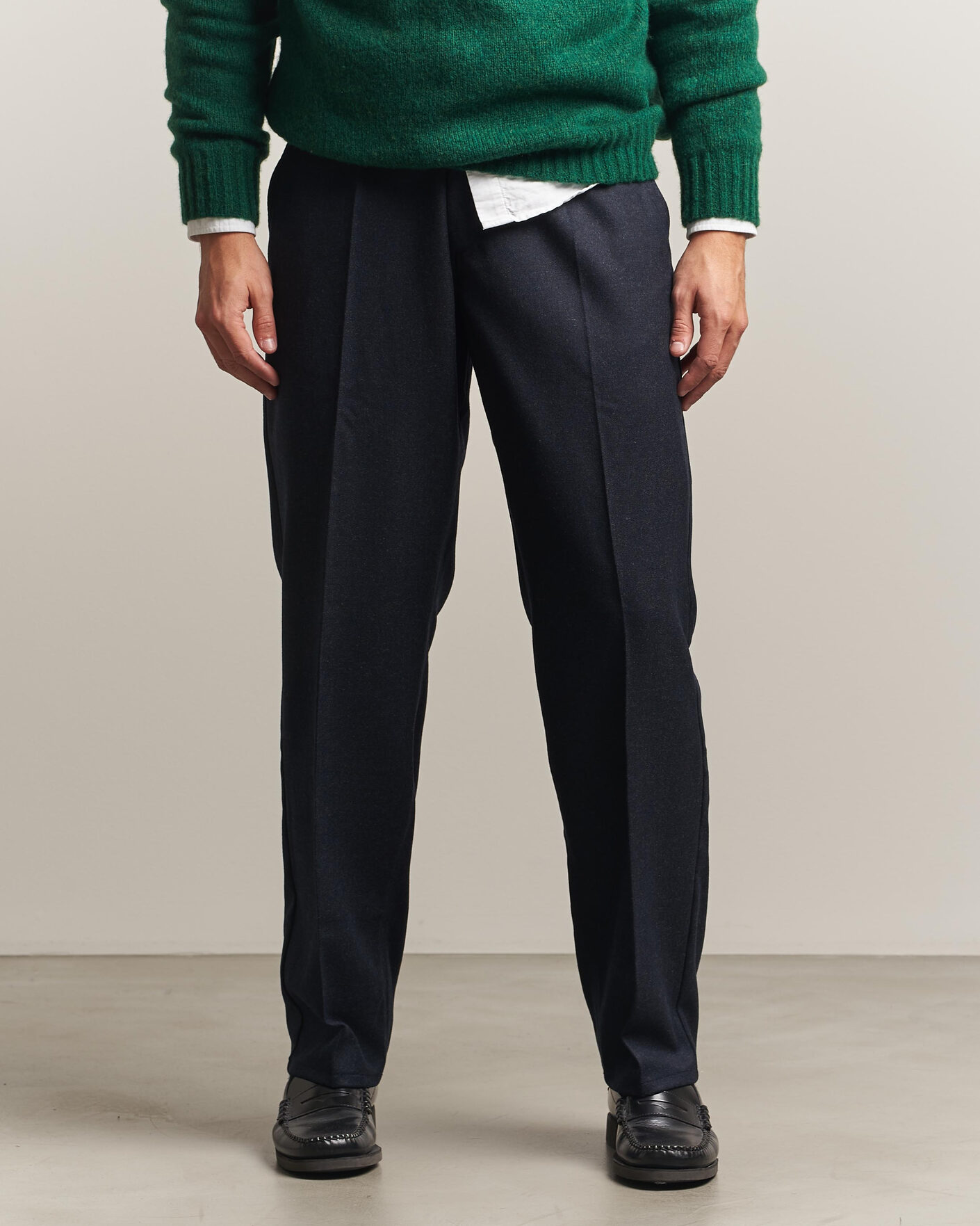Uomini | Pantaloni | Forét | Clay Wool Pants Navy
