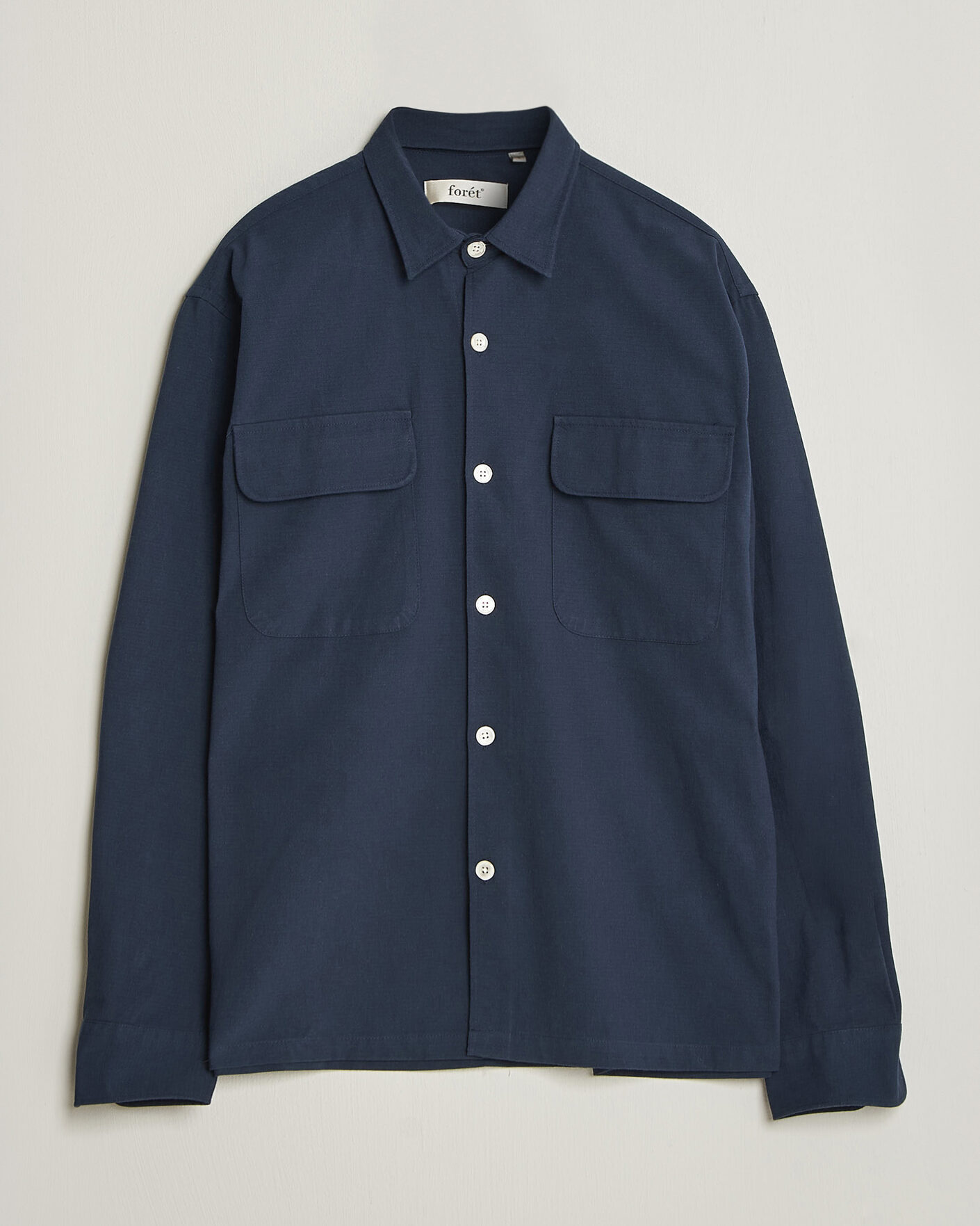 Uomini | Camicie | Forét | Lunar Relaxed Fit Textured Overshirt Navy