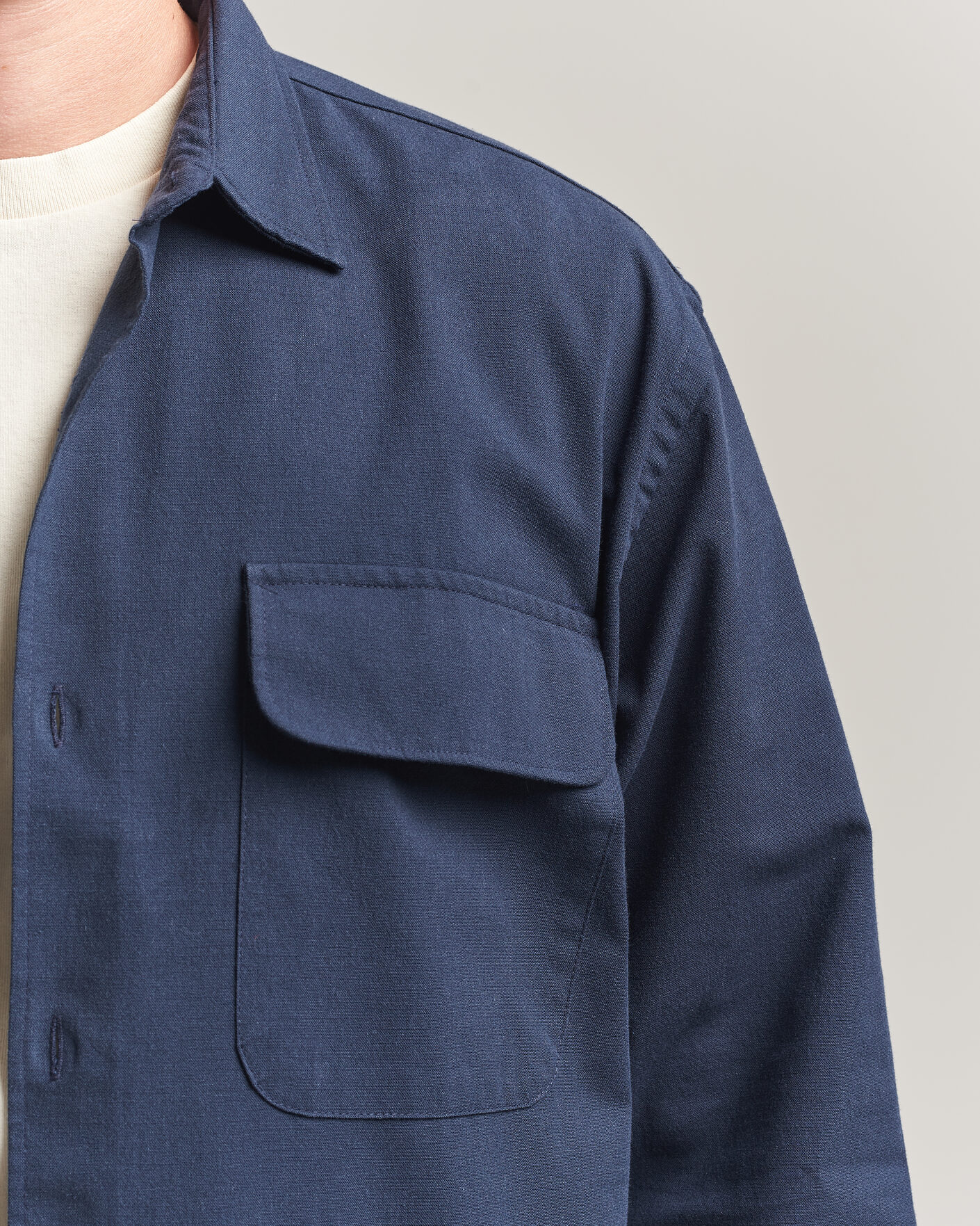 Uomini | Camicie | Forét | Lunar Relaxed Fit Textured Overshirt Navy