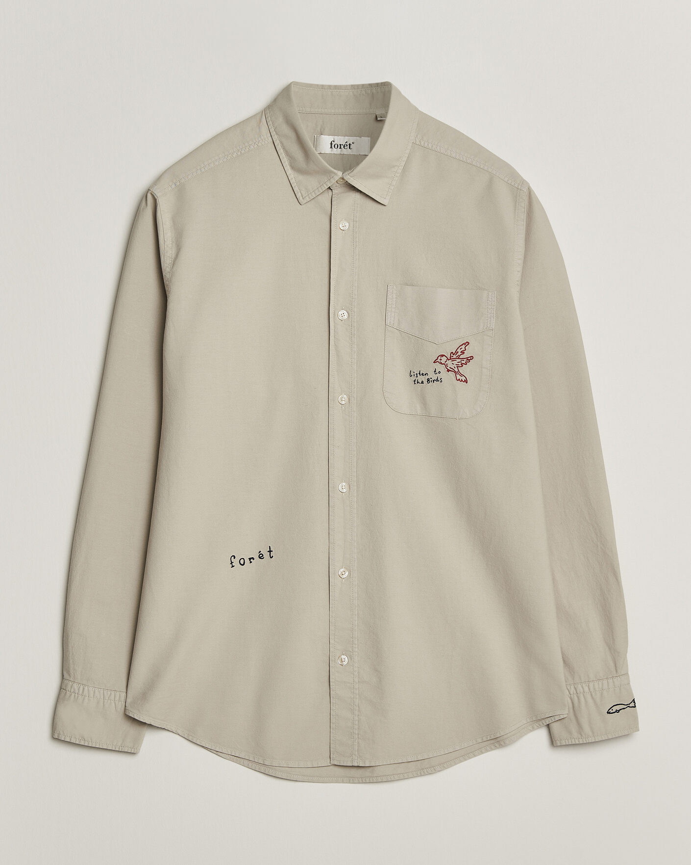 Uomini | Camicie | Forét | Maple Embroidery Oxford Shirt Oat