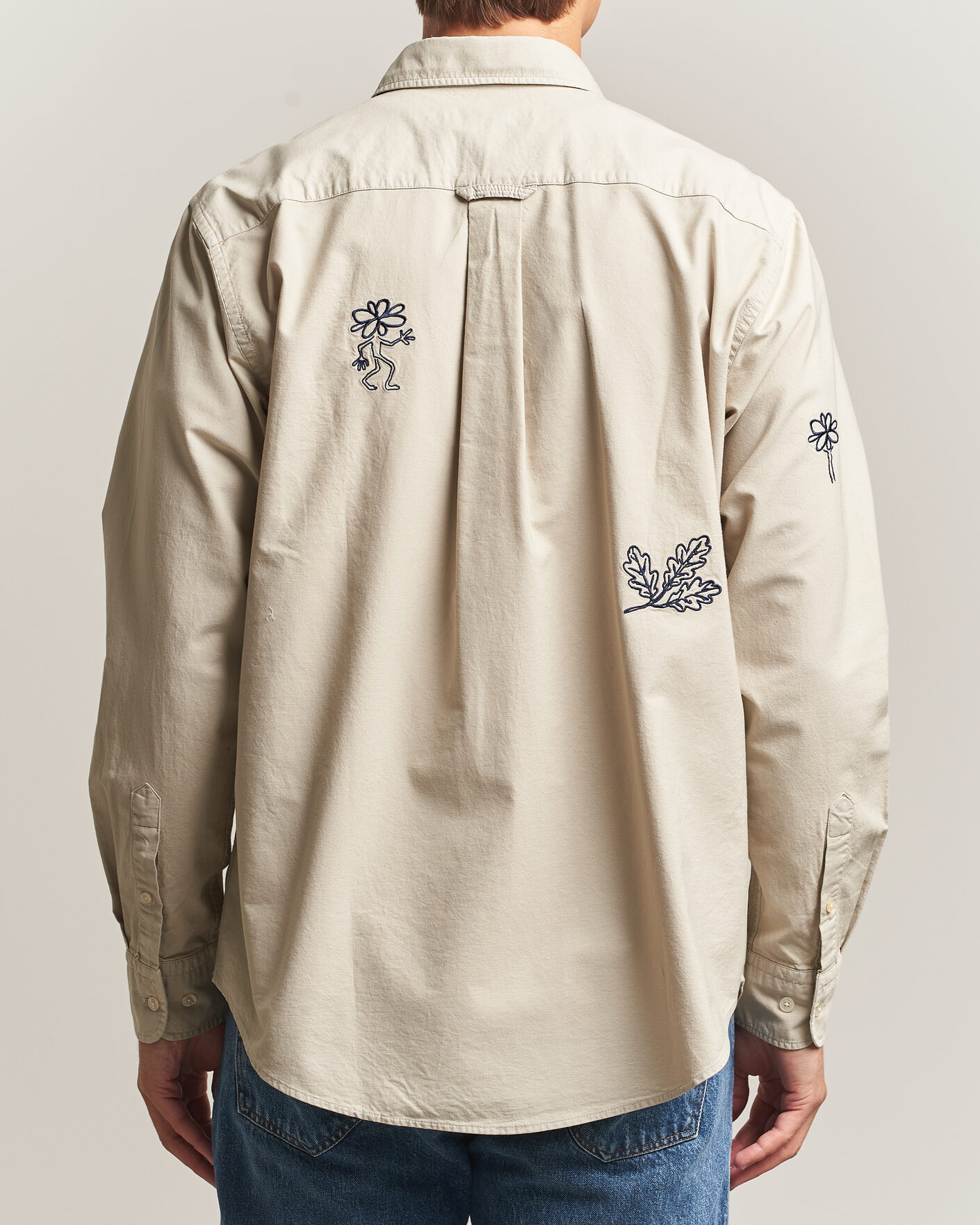Uomini | Camicie | Forét | Maple Embroidery Oxford Shirt Oat