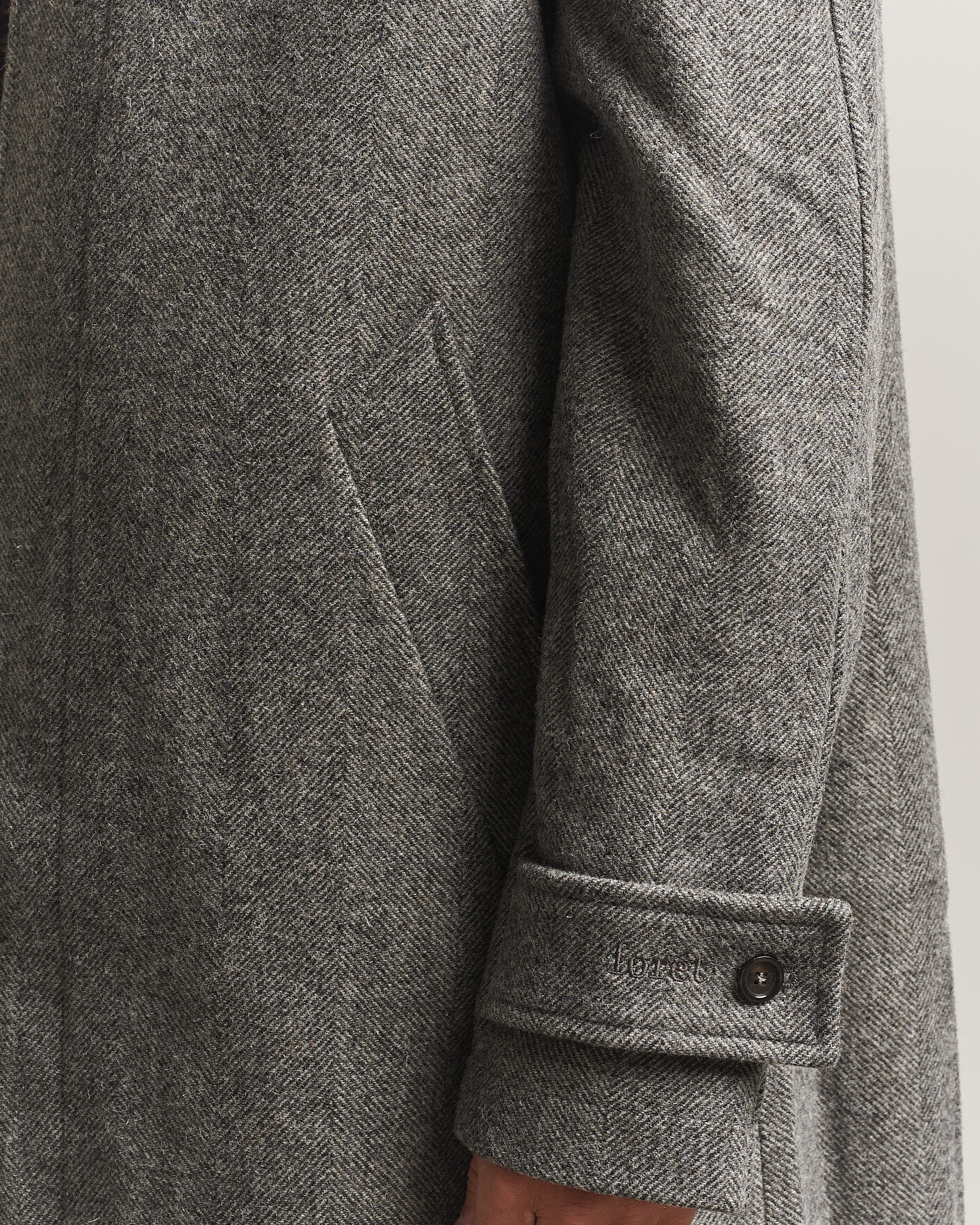 Uomini | Giacche | Forét | Pine Wool Coat Grey Herringbone