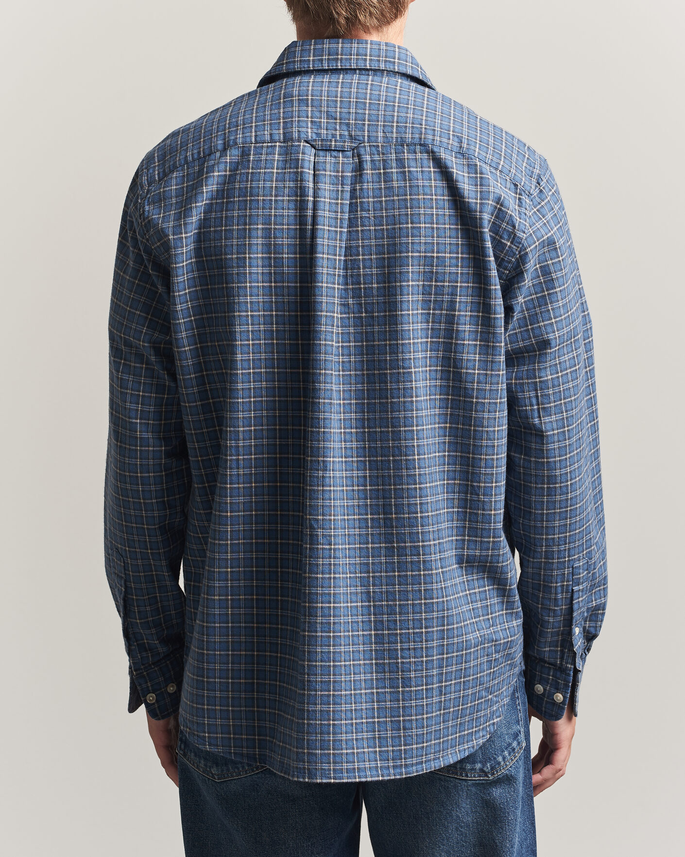 Uomini | Camicie | Forét | Ridge Flannel Check Shirt Navy