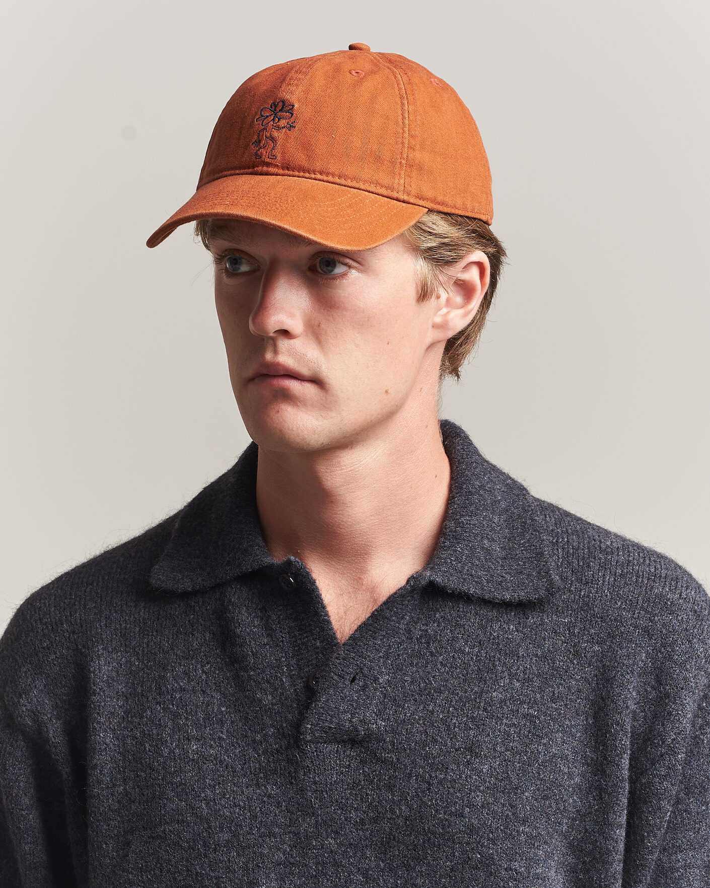 Uomini | Cappelli & Berretti | Forét | Tree Washed Herringbone Cap Brown