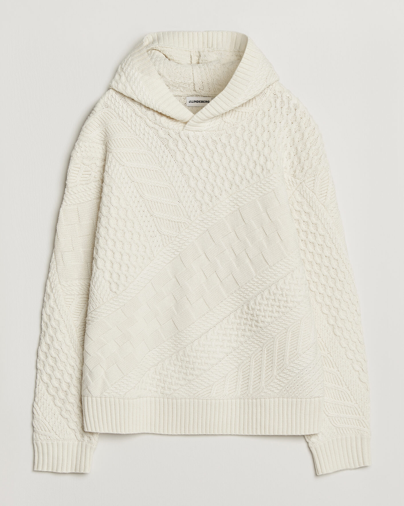 Uomini | Maglieria | J.Lindeberg | Savio Cable Knitted Hoodie Tofu