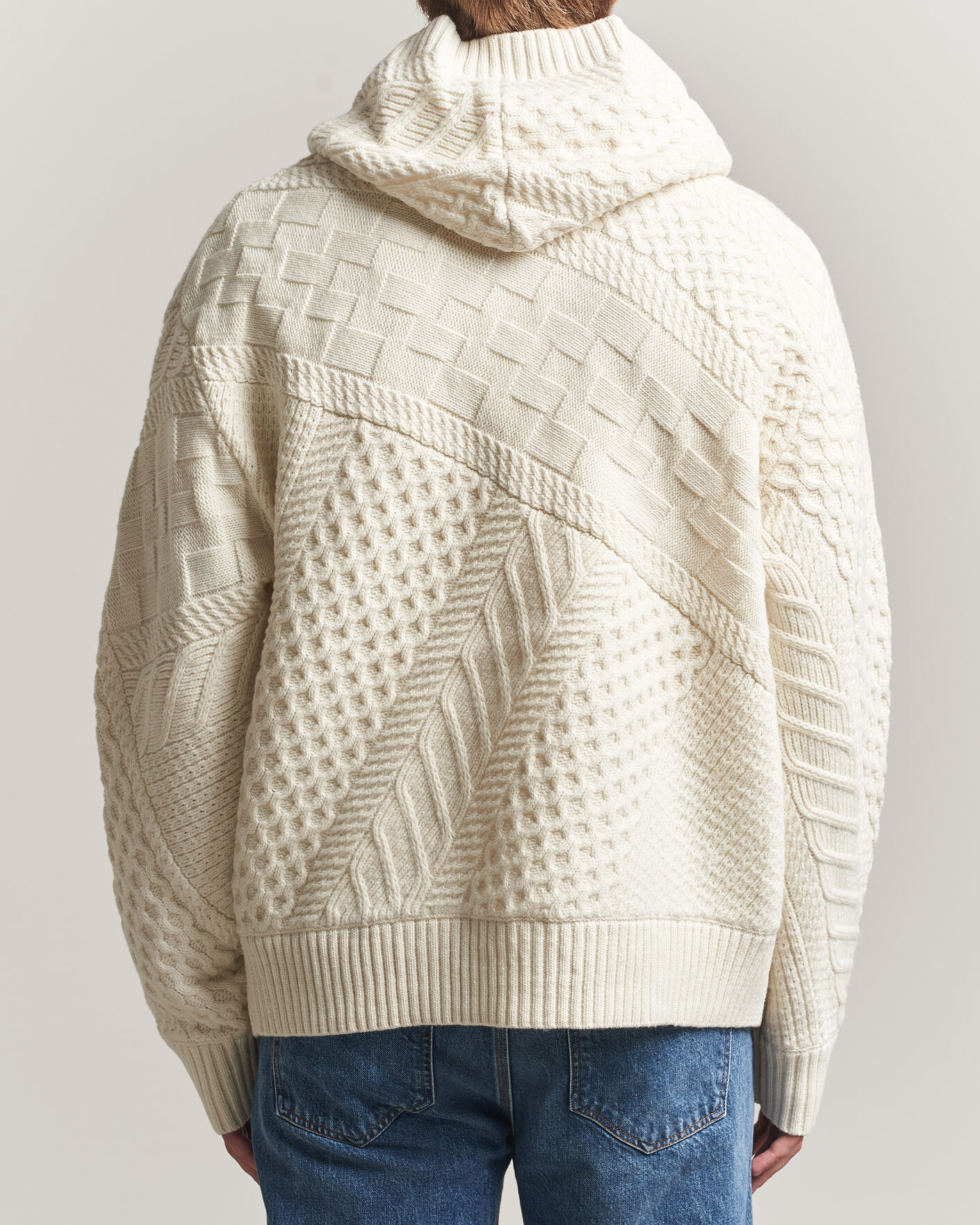Uomini | Maglieria | J.Lindeberg | Savio Cable Knitted Hoodie Tofu