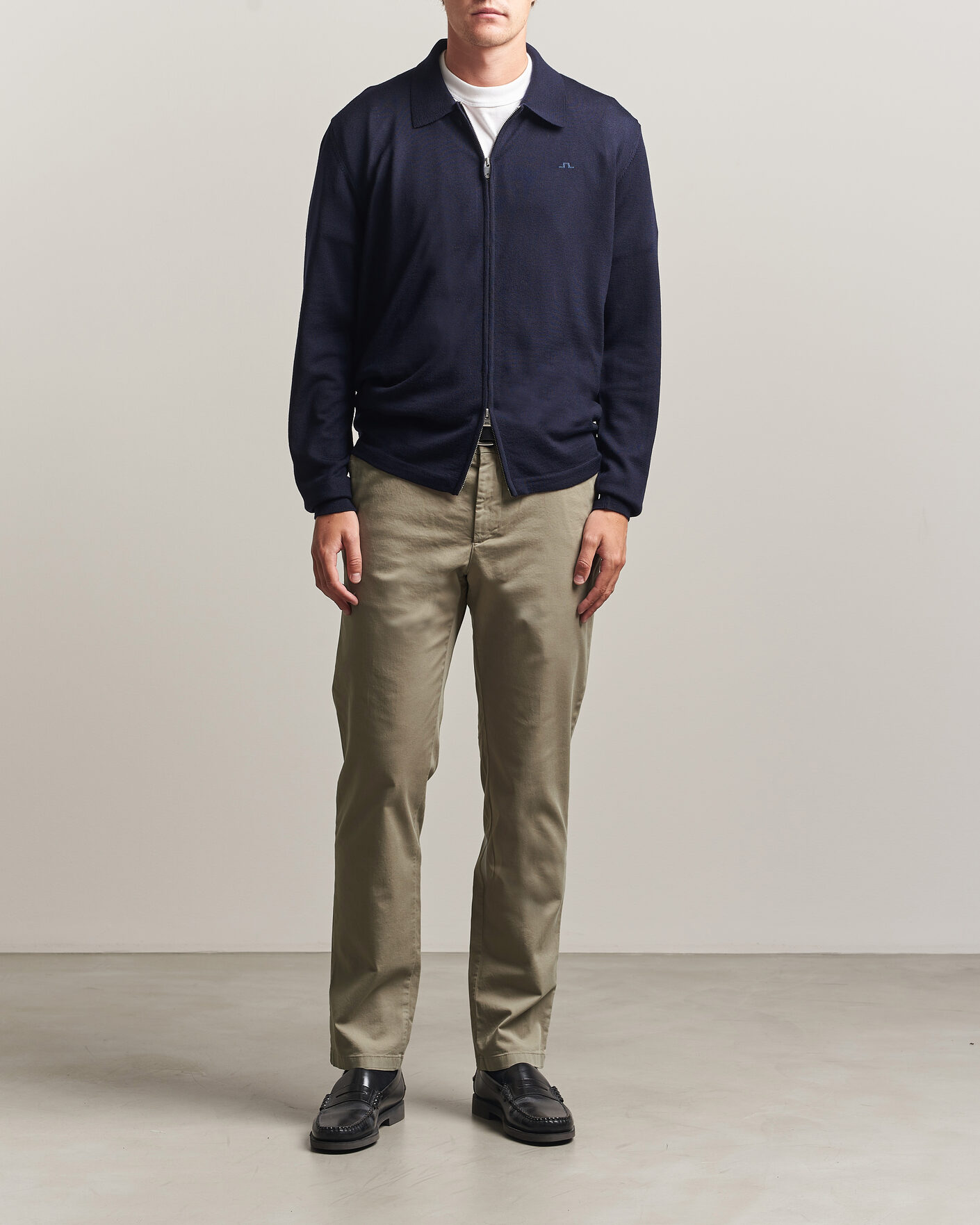 Uomini | Maglieria | J.Lindeberg | Kaleb Merino Full Zip JL Navy