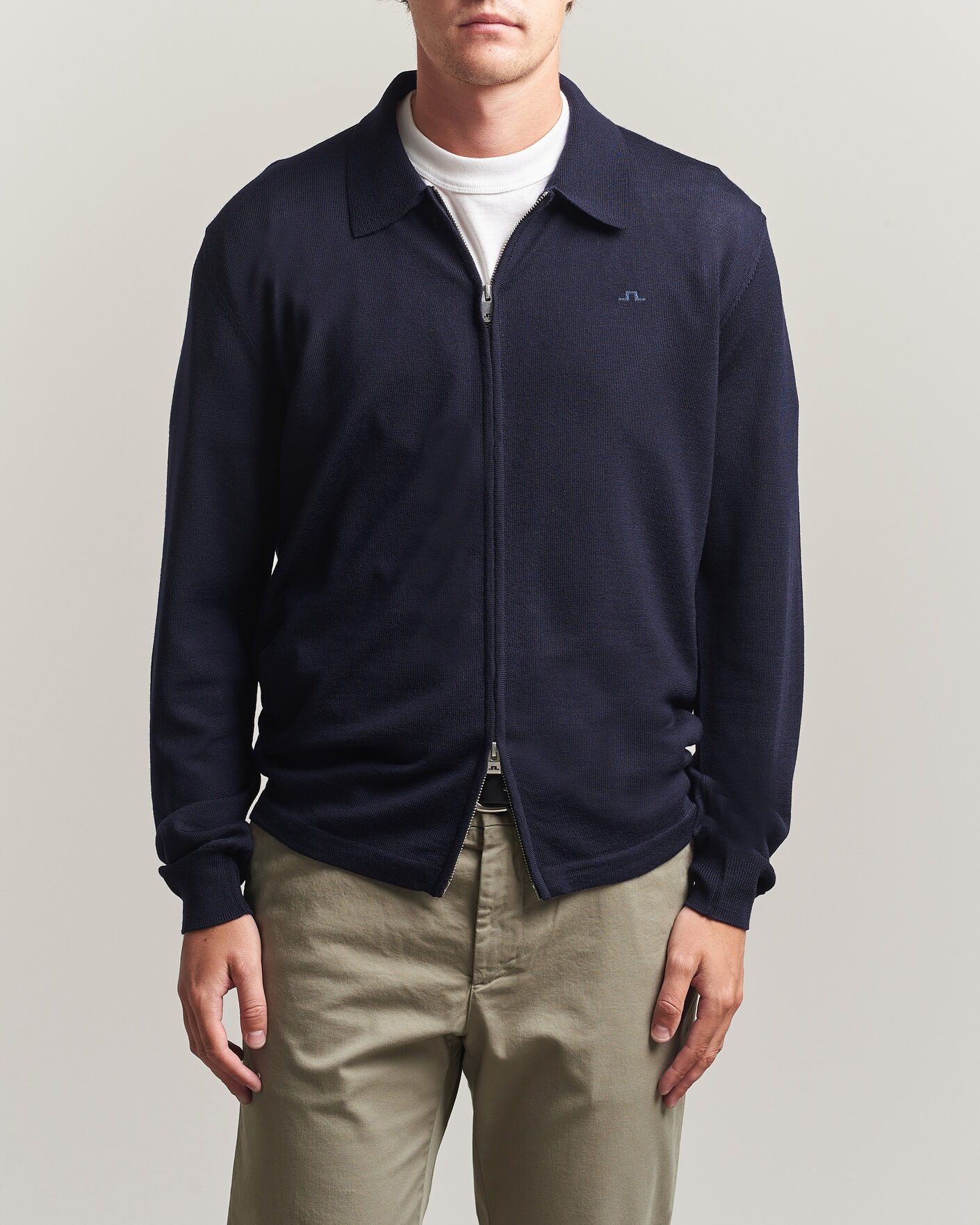 Uomini | Maglieria | J.Lindeberg | Kaleb Merino Full Zip JL Navy