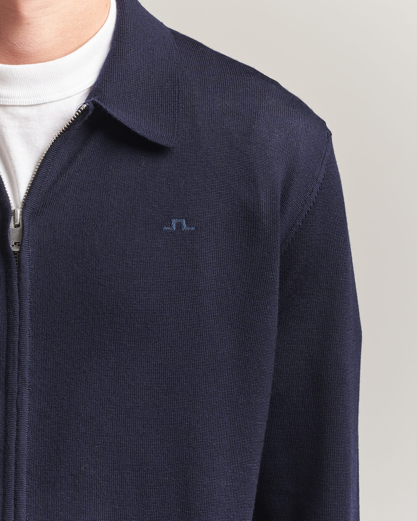 Uomini | Maglieria | J.Lindeberg | Kaleb Merino Full Zip JL Navy