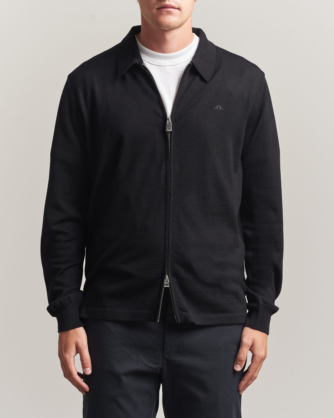 Uomini | Maglieria | J.Lindeberg | Kaleb Merino Full Zip Black