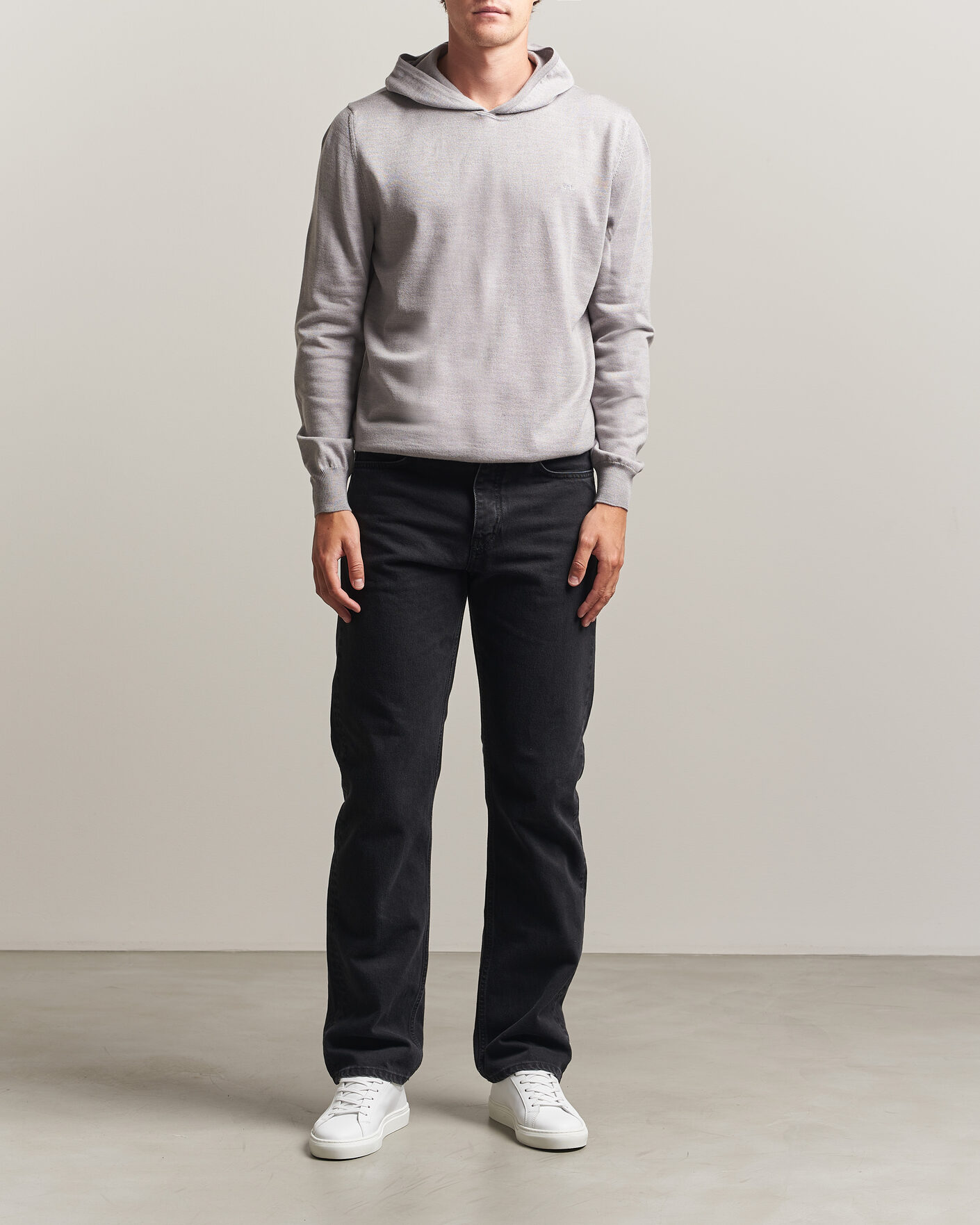 Uomini | Maglieria | J.Lindeberg | Karl Merino Hoodie Light Grey Melange