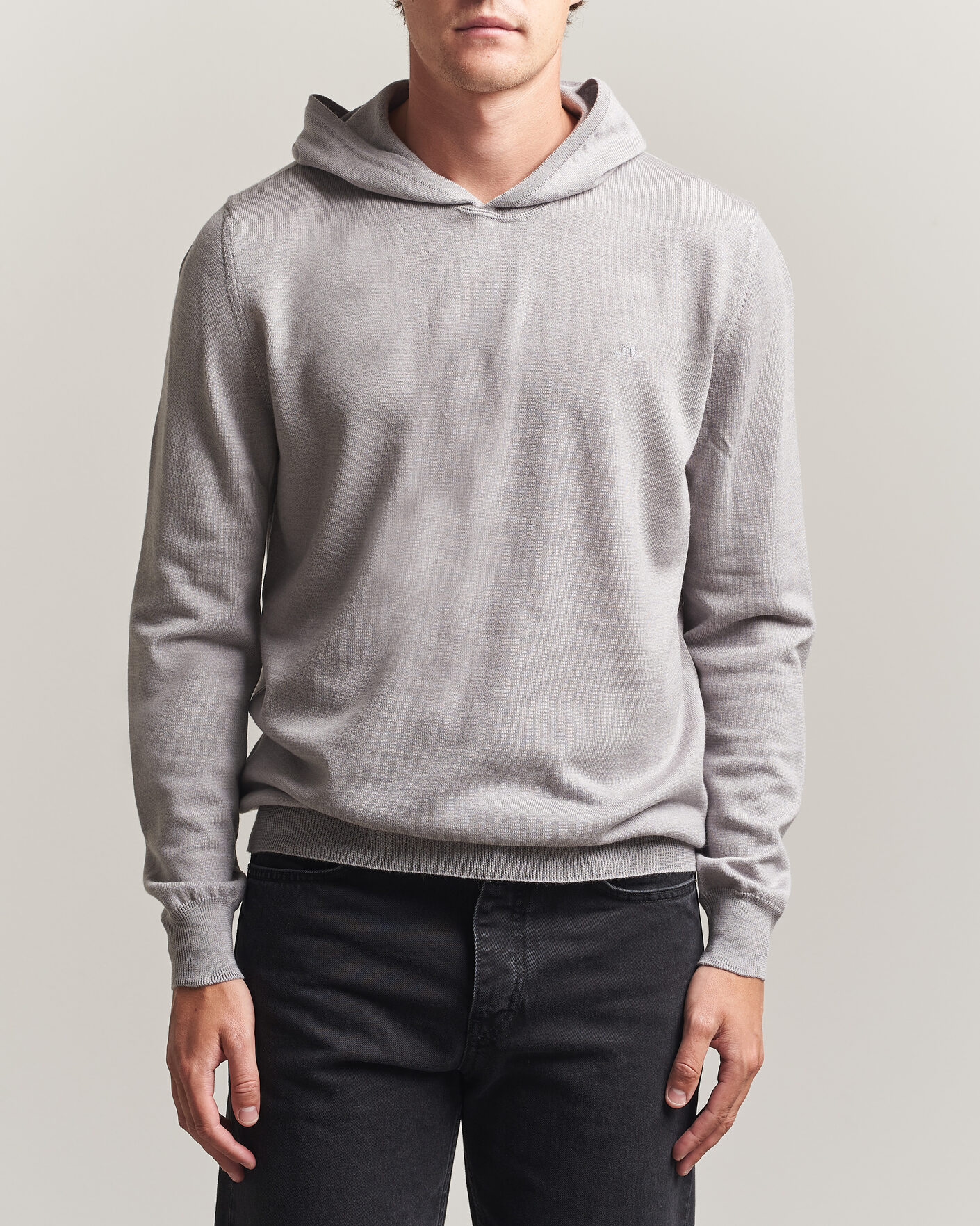 Uomini | Maglieria | J.Lindeberg | Karl Merino Hoodie Light Grey Melange