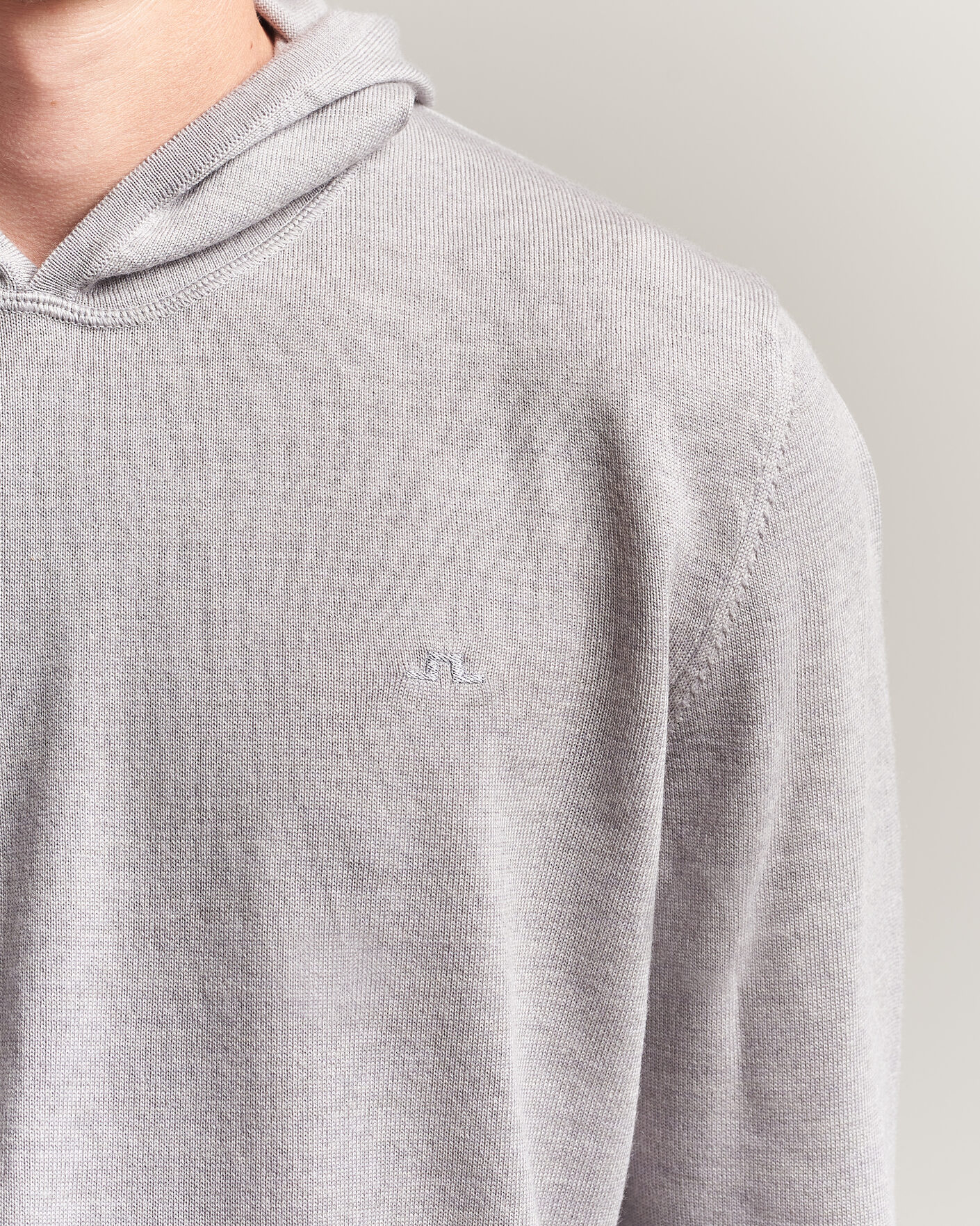Uomini | Maglieria | J.Lindeberg | Karl Merino Hoodie Light Grey Melange
