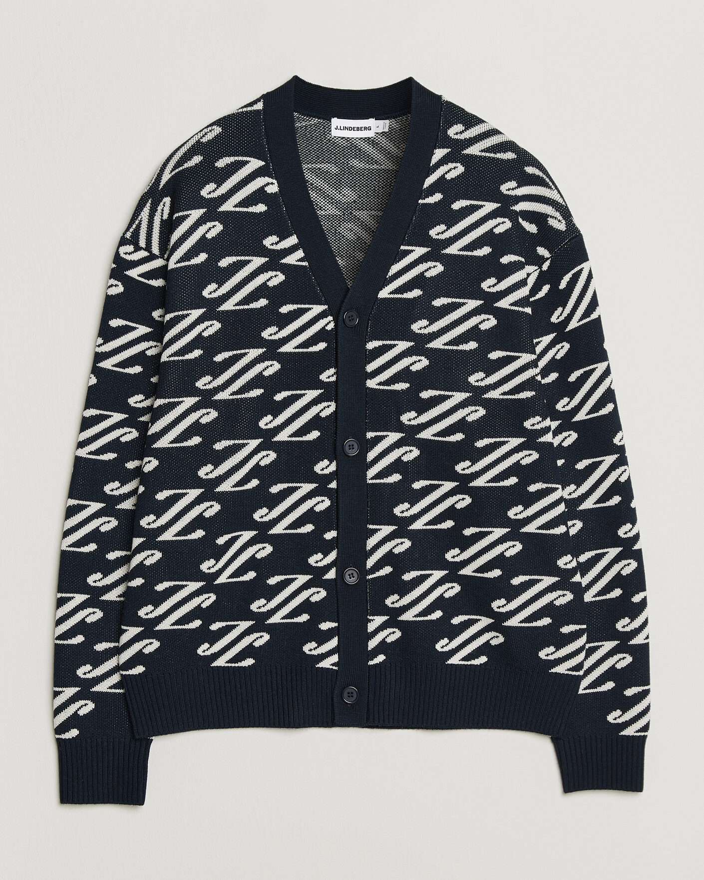 Uomini | Maglieria | J.Lindeberg | Denny Jacquard Cardigan JL Navy