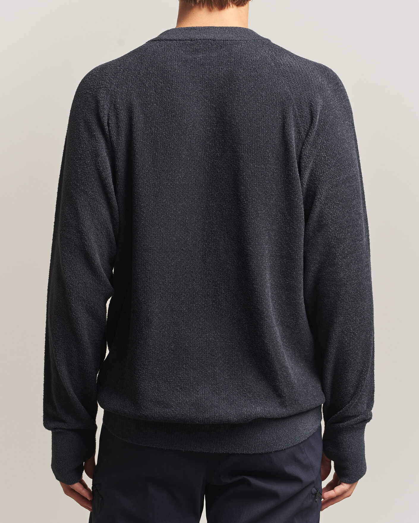 Uomini | Maglieria | Goldwin | Mesh Pile Crew Neck Wolf Gray