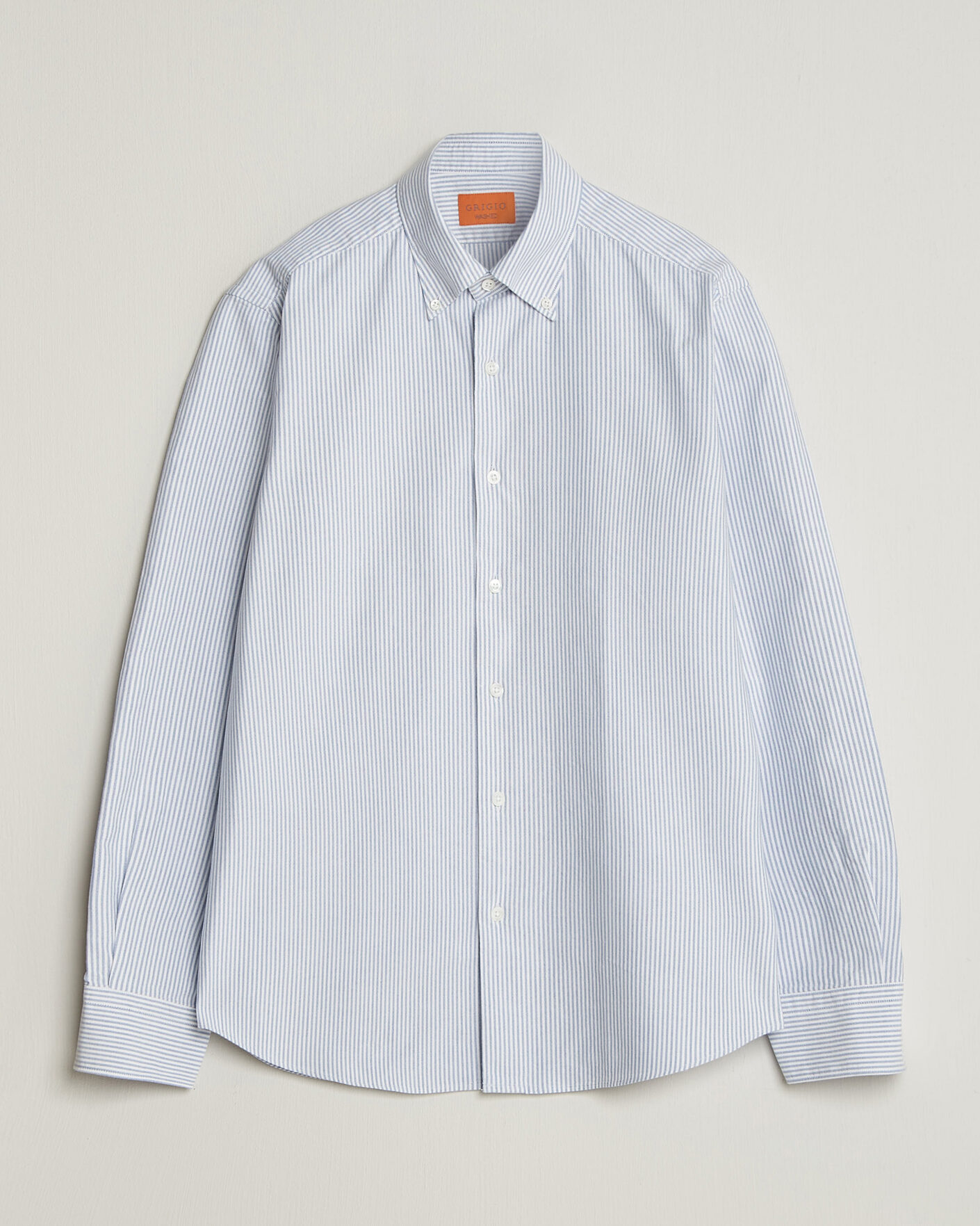 Uomini | Camicie | Grigio | Oxford Button Down Shirt Light Blue Stripe