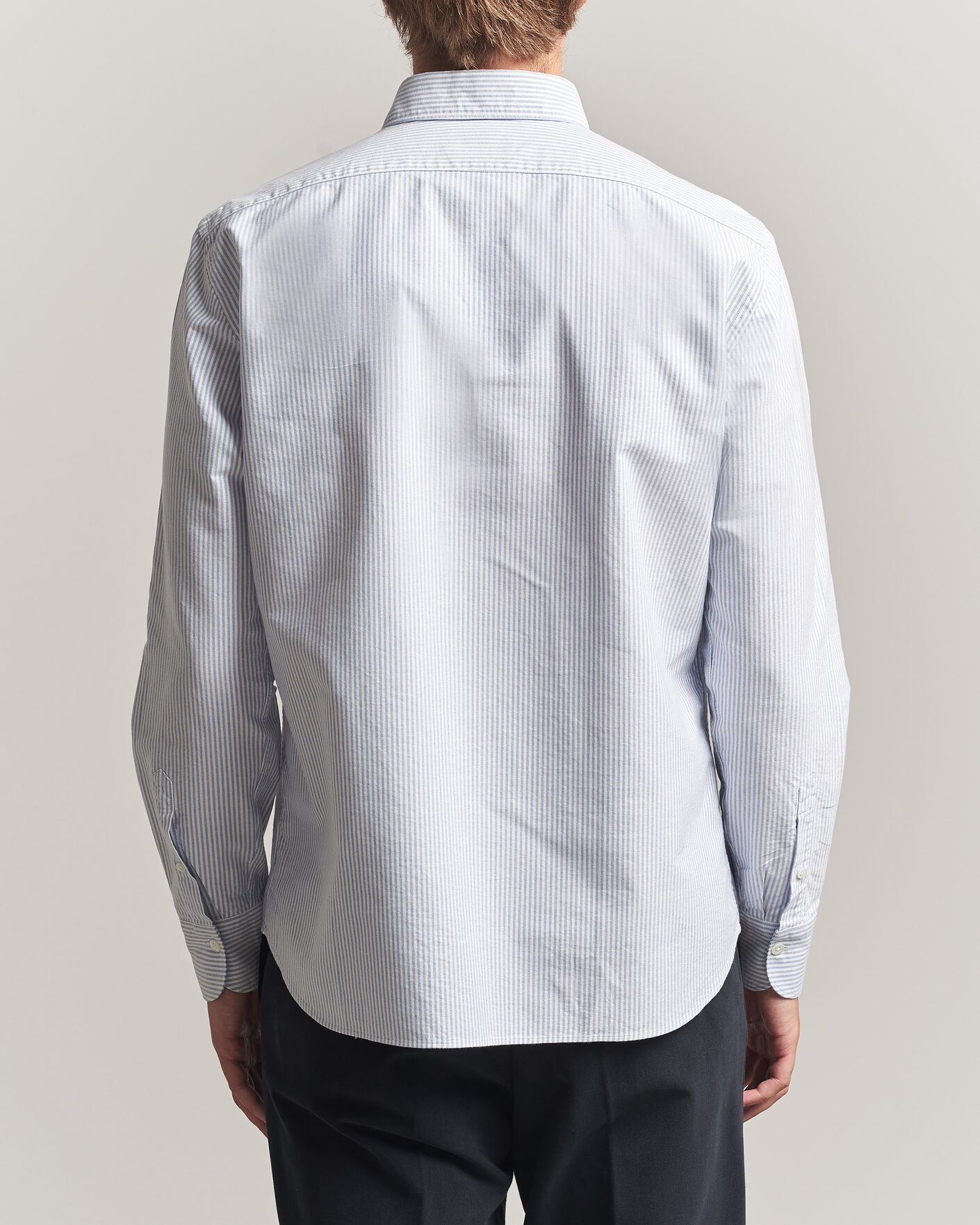 Uomini | Camicie | Grigio | Oxford Button Down Shirt Light Blue Stripe