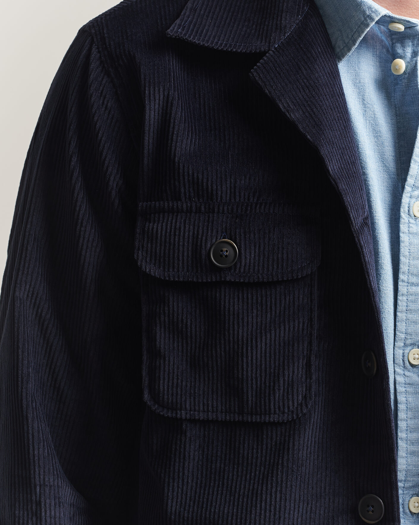 Uomini | Camicie | Grigio | Corduroy Overshirt Navy