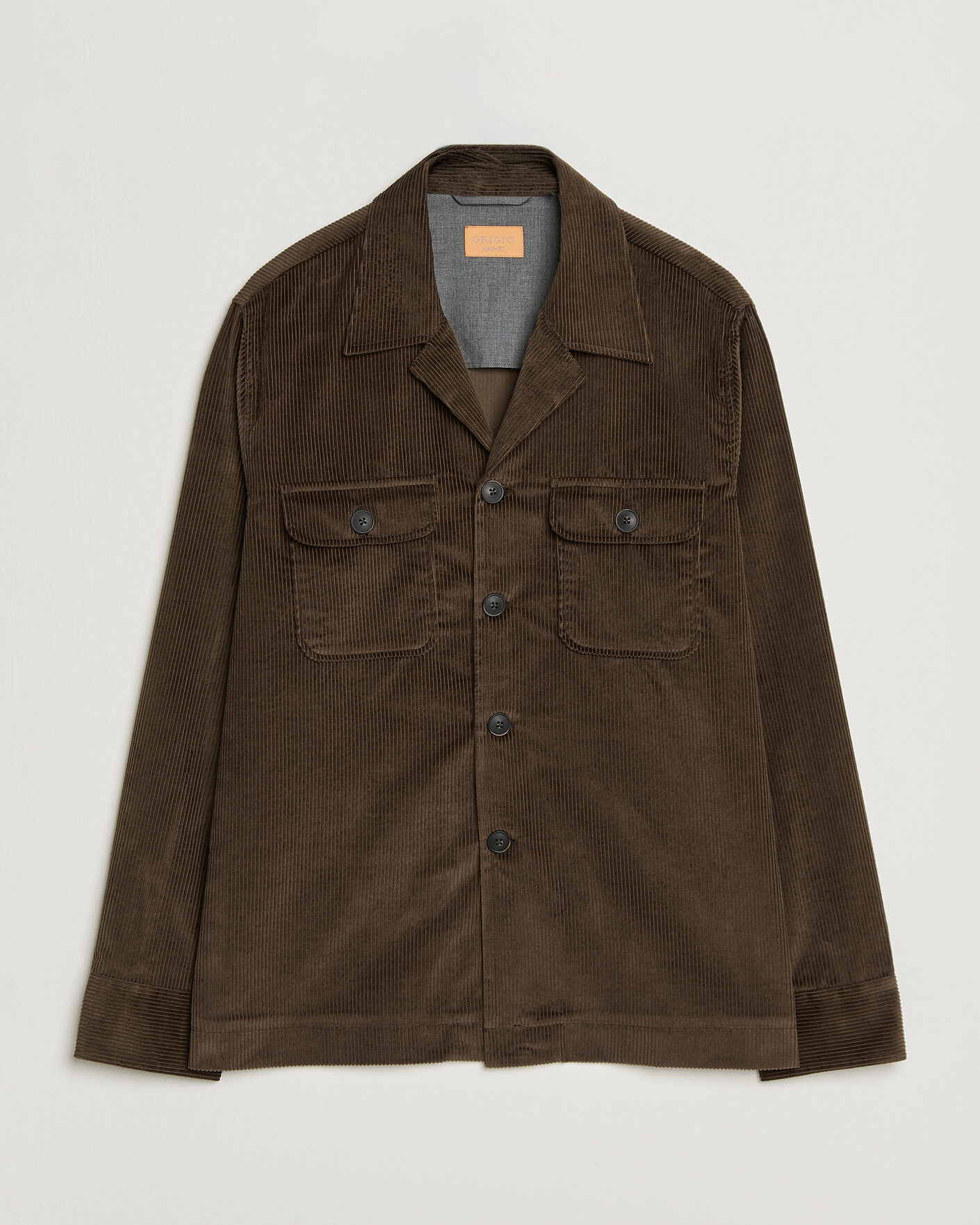 Uomini | Camicie | Grigio | Corduroy Overshirt Dark Brown