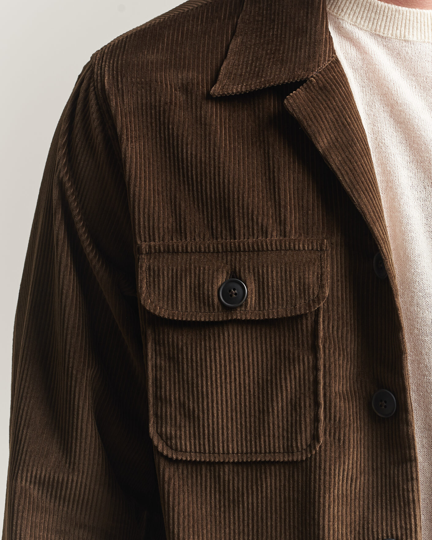 Uomini | Camicie | Grigio | Corduroy Overshirt Dark Brown