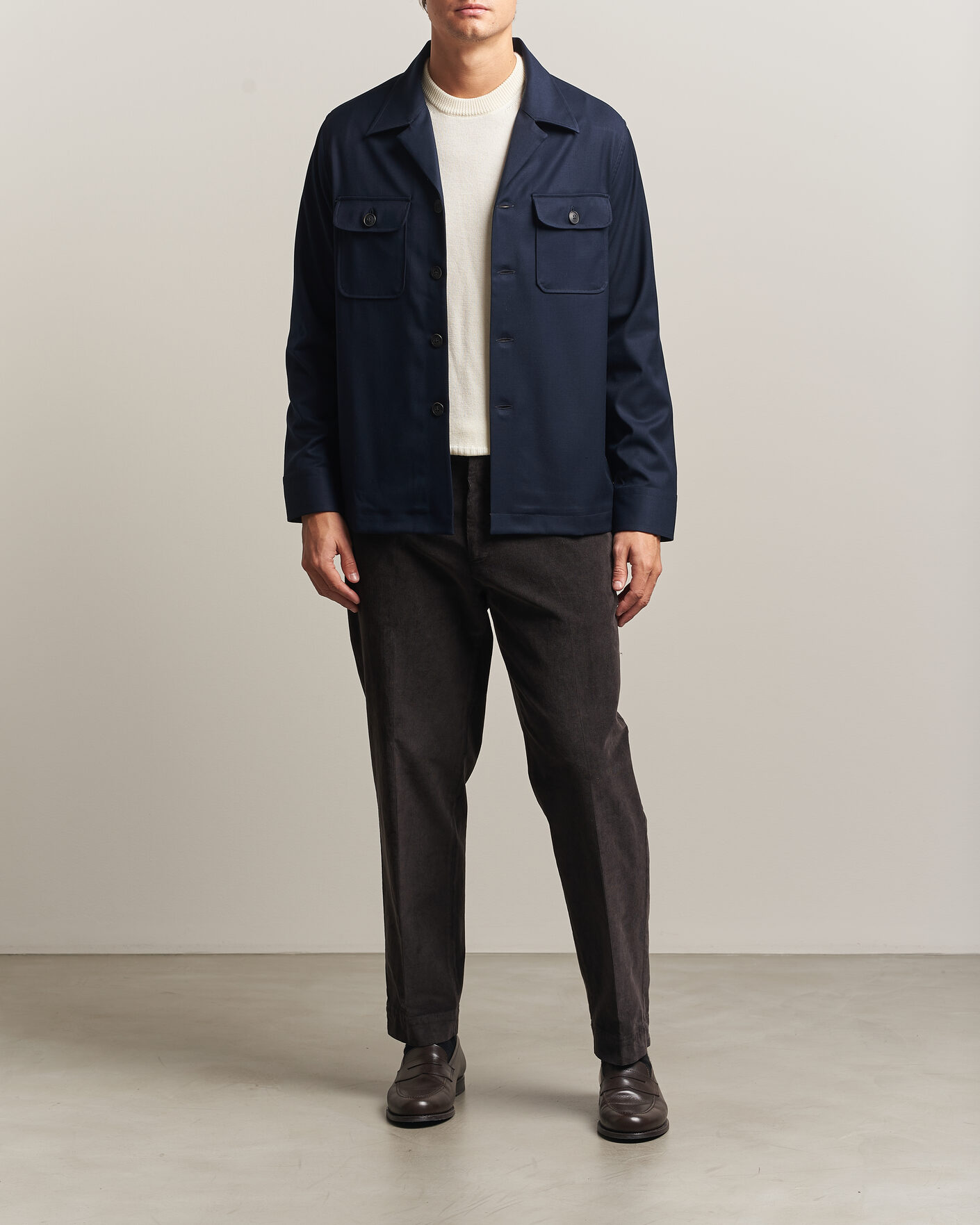 Uomini | Camicie | Grigio | Twill Overshirt Navy