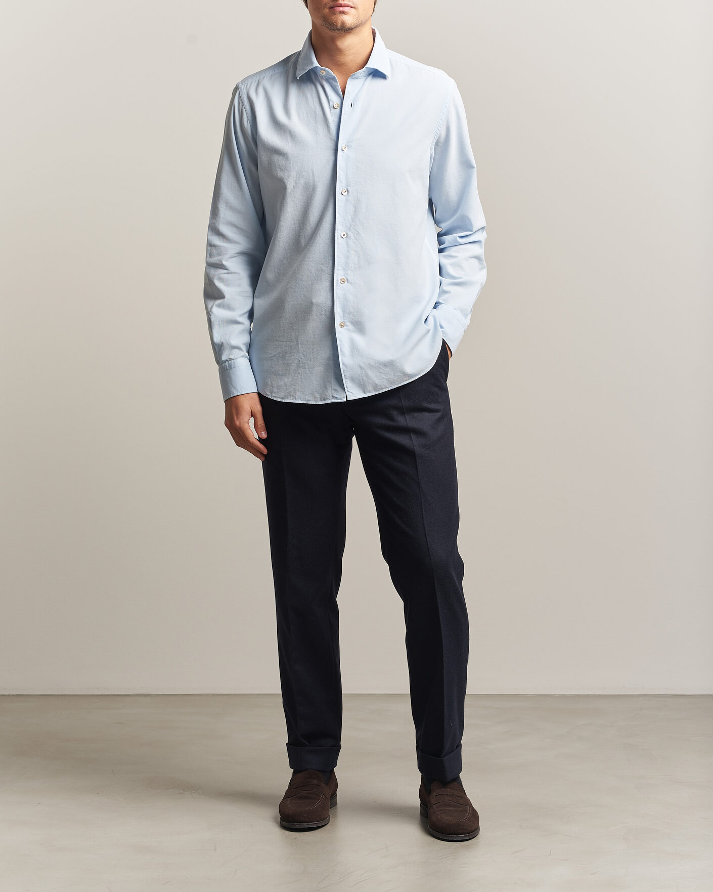 Uomini | Camicie | Grigio | Corduroy Shirt Light Blue