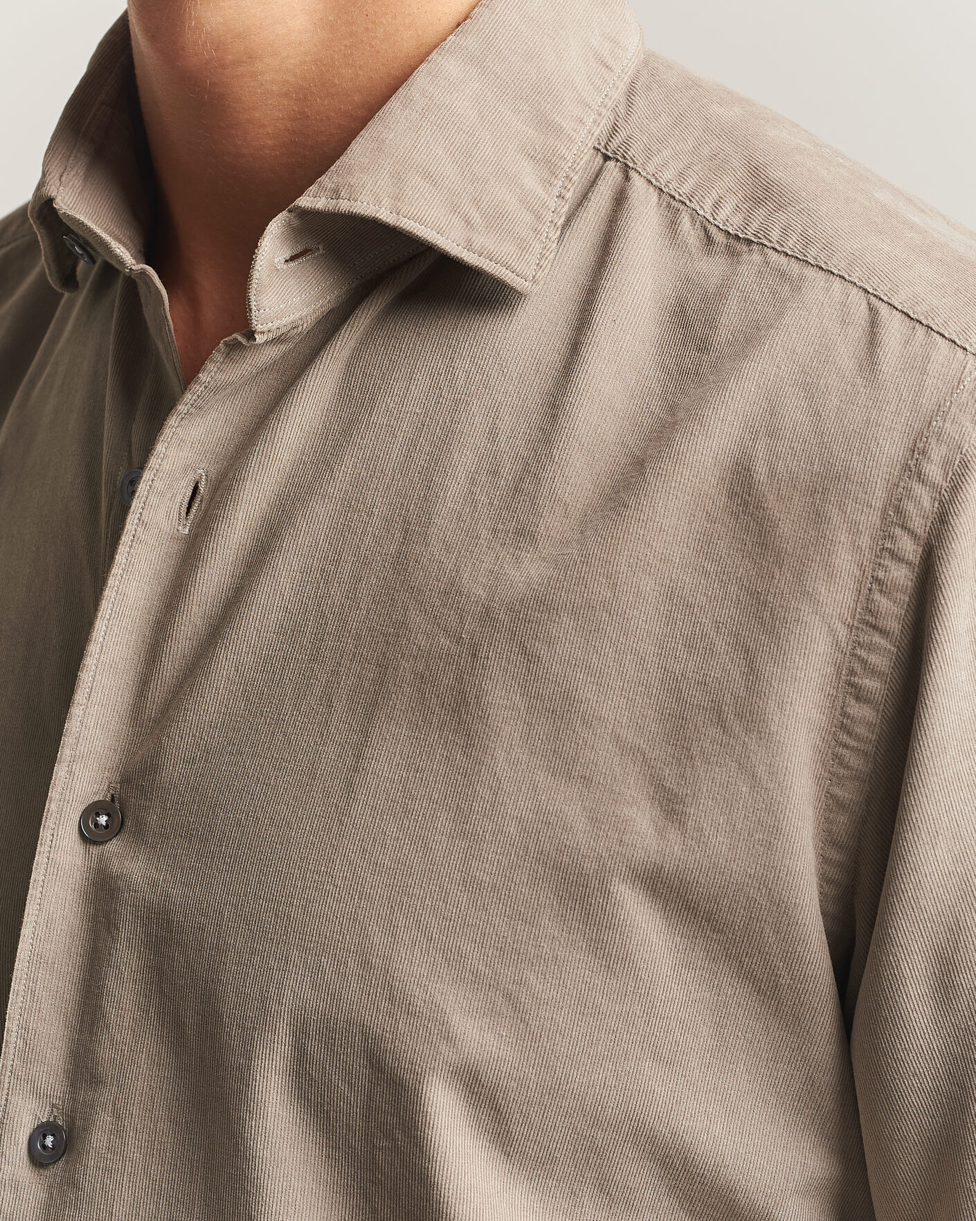 Uomini | Camicie | Grigio | Corduroy Shirt Beige