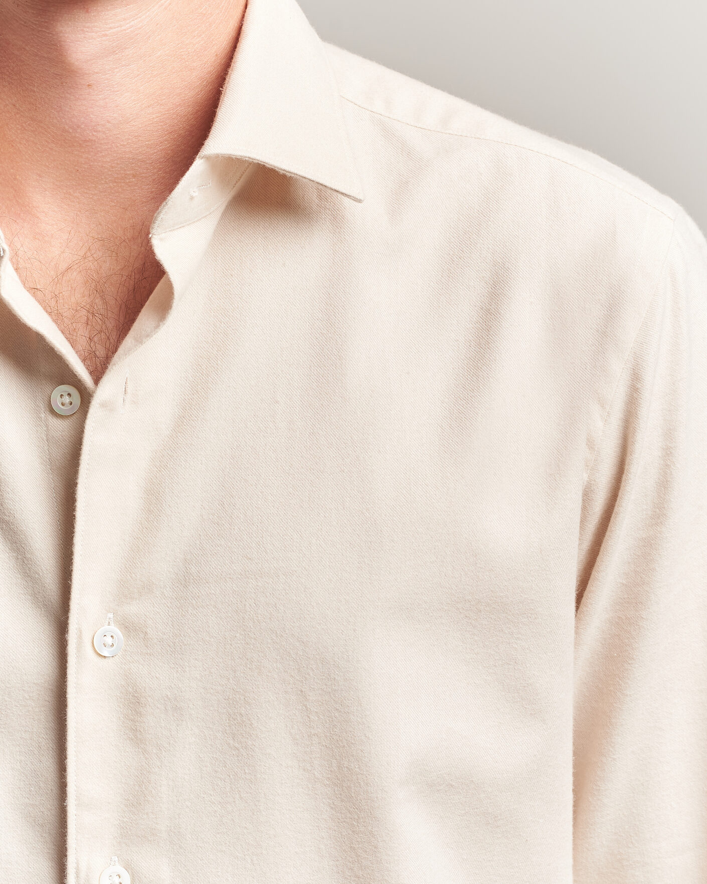 Uomini | Camicie | Grigio | Washed Flannel Shirt Off White