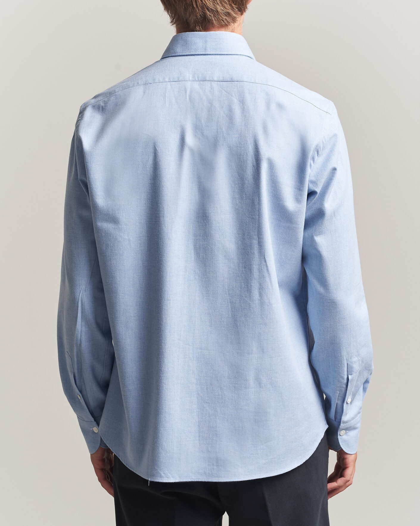 Uomini | Camicie | Grigio | Washed Flannel Shirt Light Blue