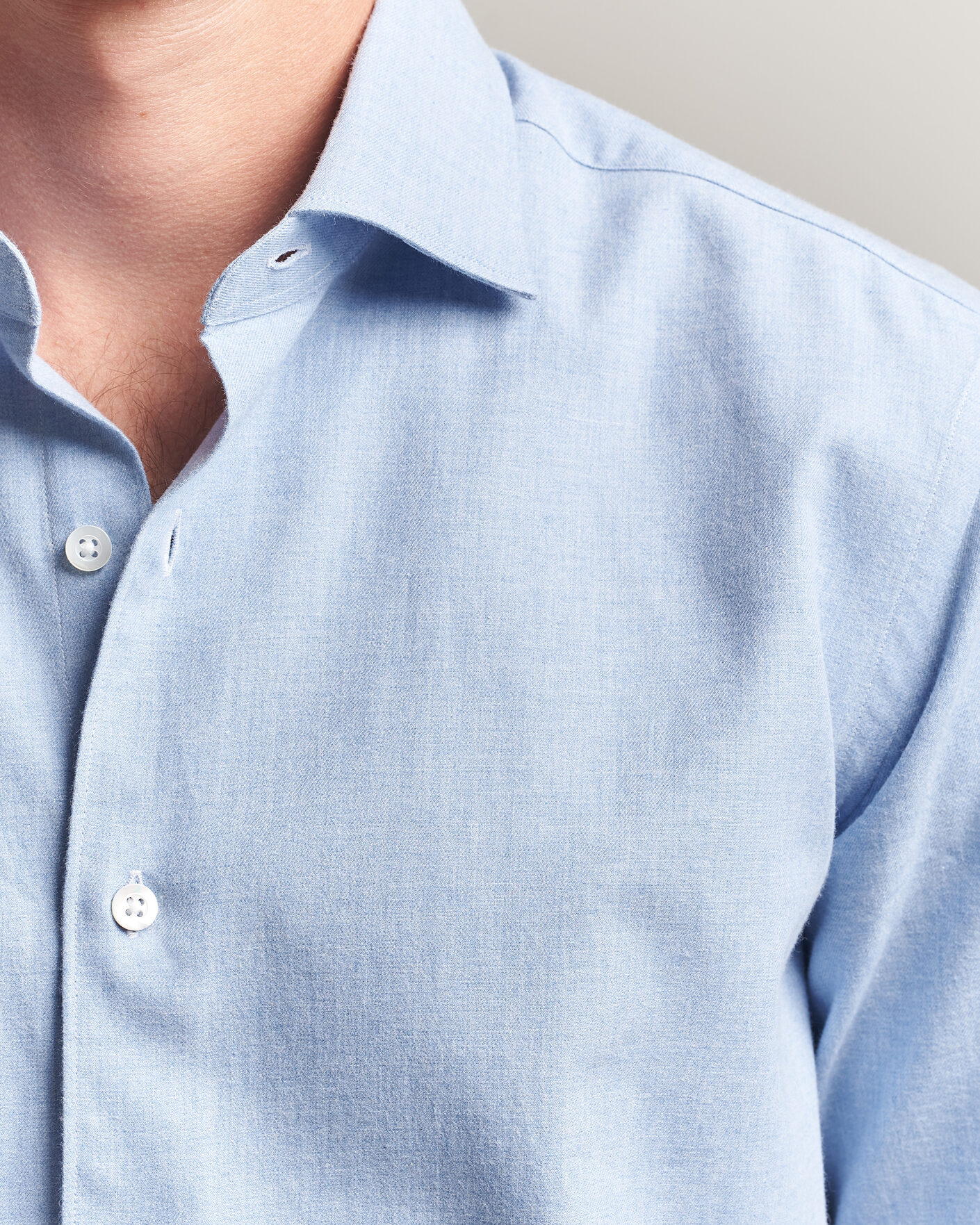 Uomini | Camicie | Grigio | Washed Flannel Shirt Light Blue