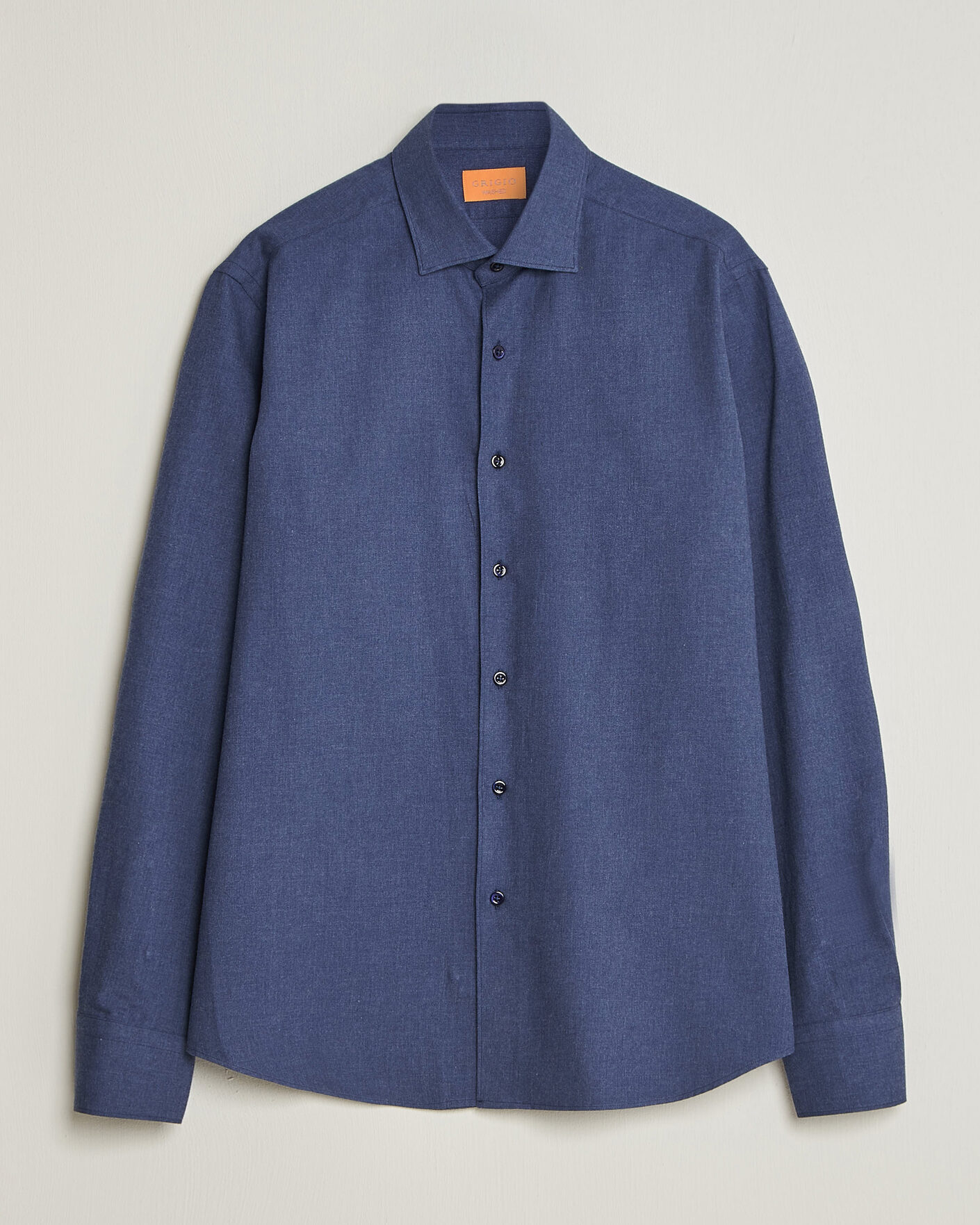 Uomini | Camicie | Grigio | Washed Flannel Shirt Navy