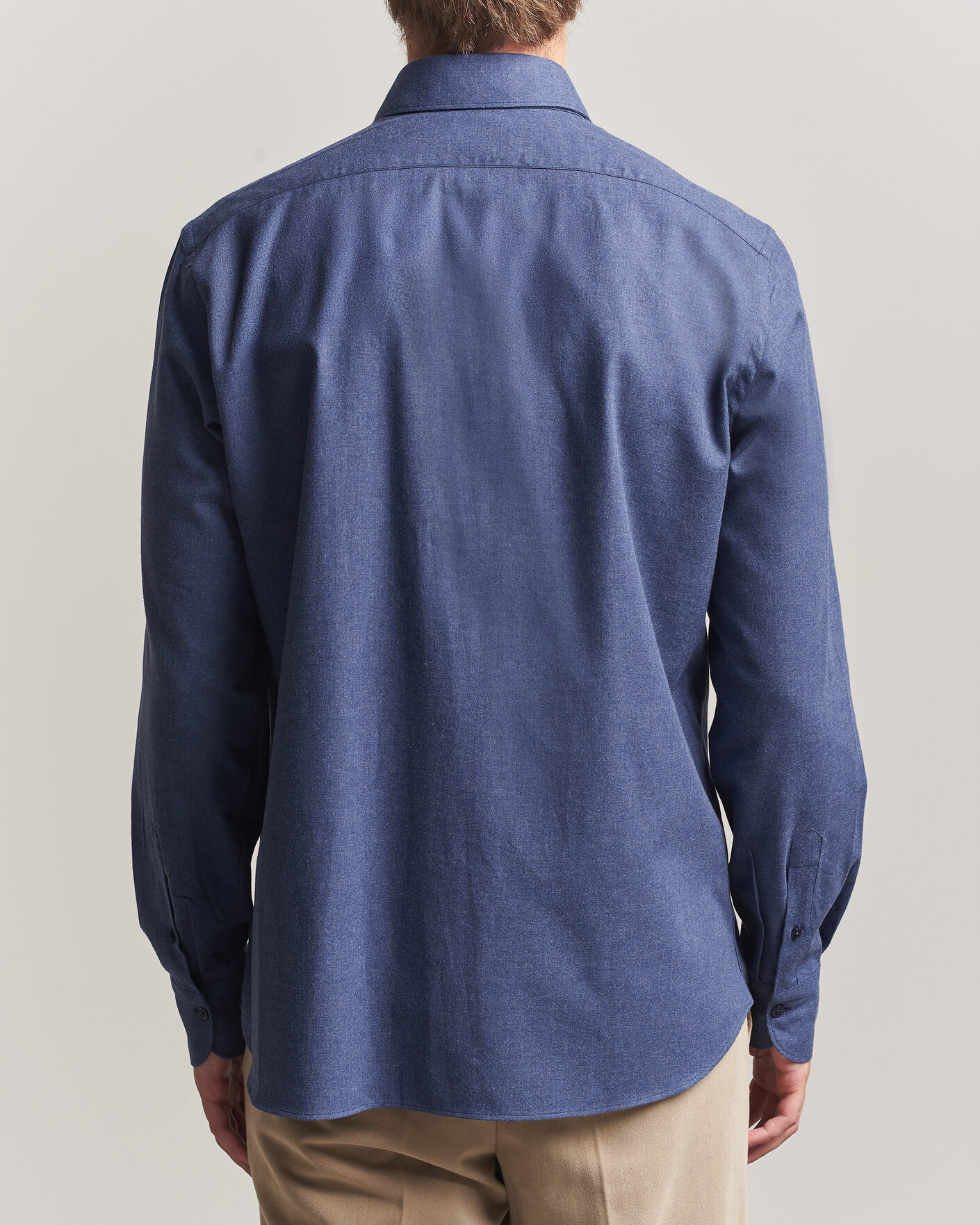 Uomini | Camicie | Grigio | Washed Flannel Shirt Navy