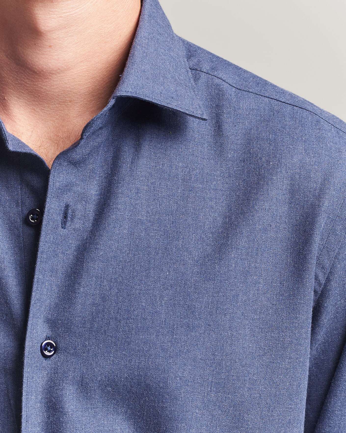 Uomini | Camicie | Grigio | Washed Flannel Shirt Navy