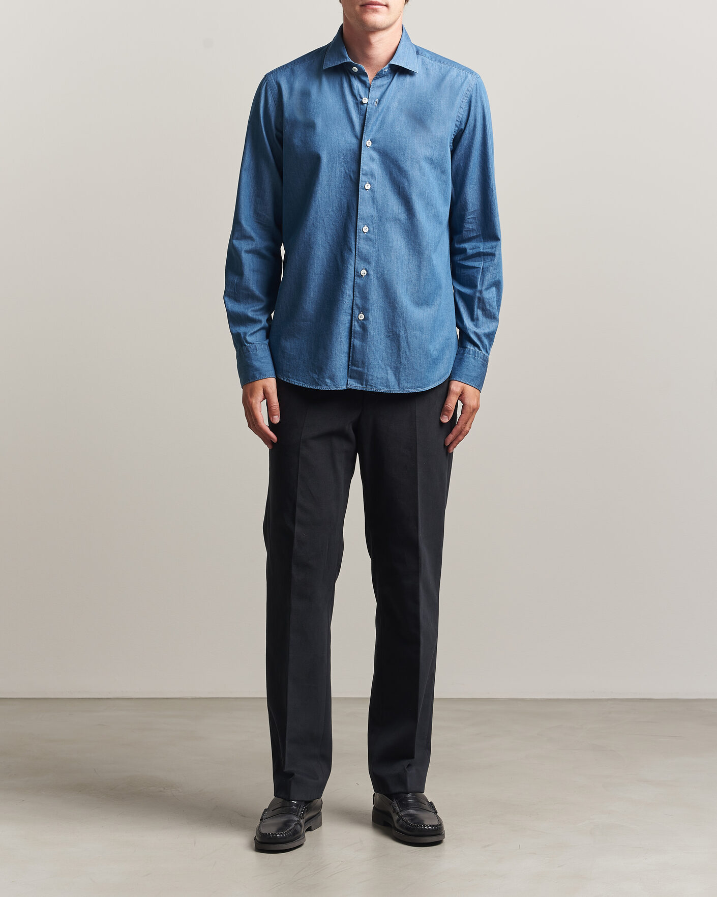 Uomini | Camicie | Grigio | Denim Shirt Light Blue