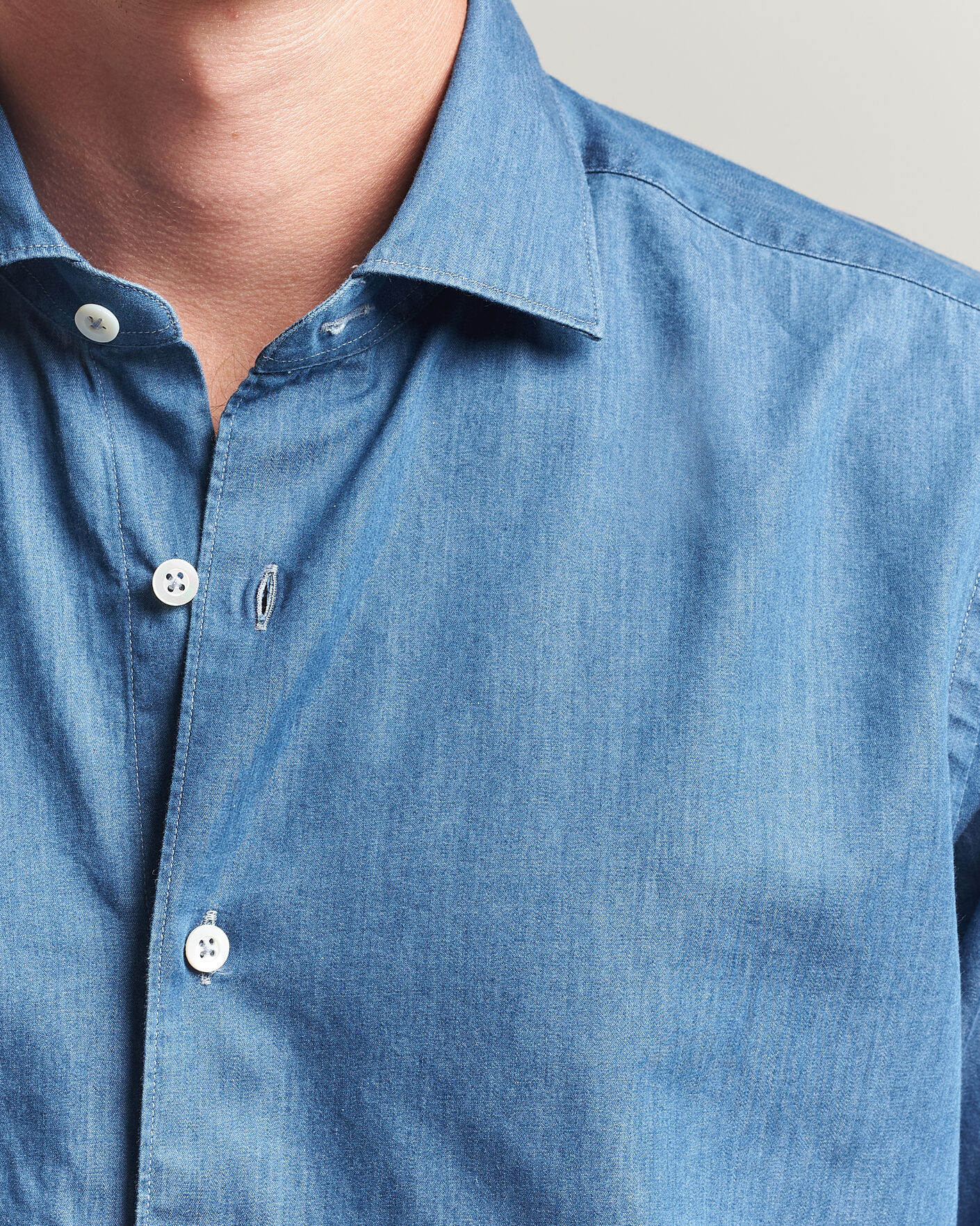 Uomini | Camicie | Grigio | Denim Shirt Light Blue