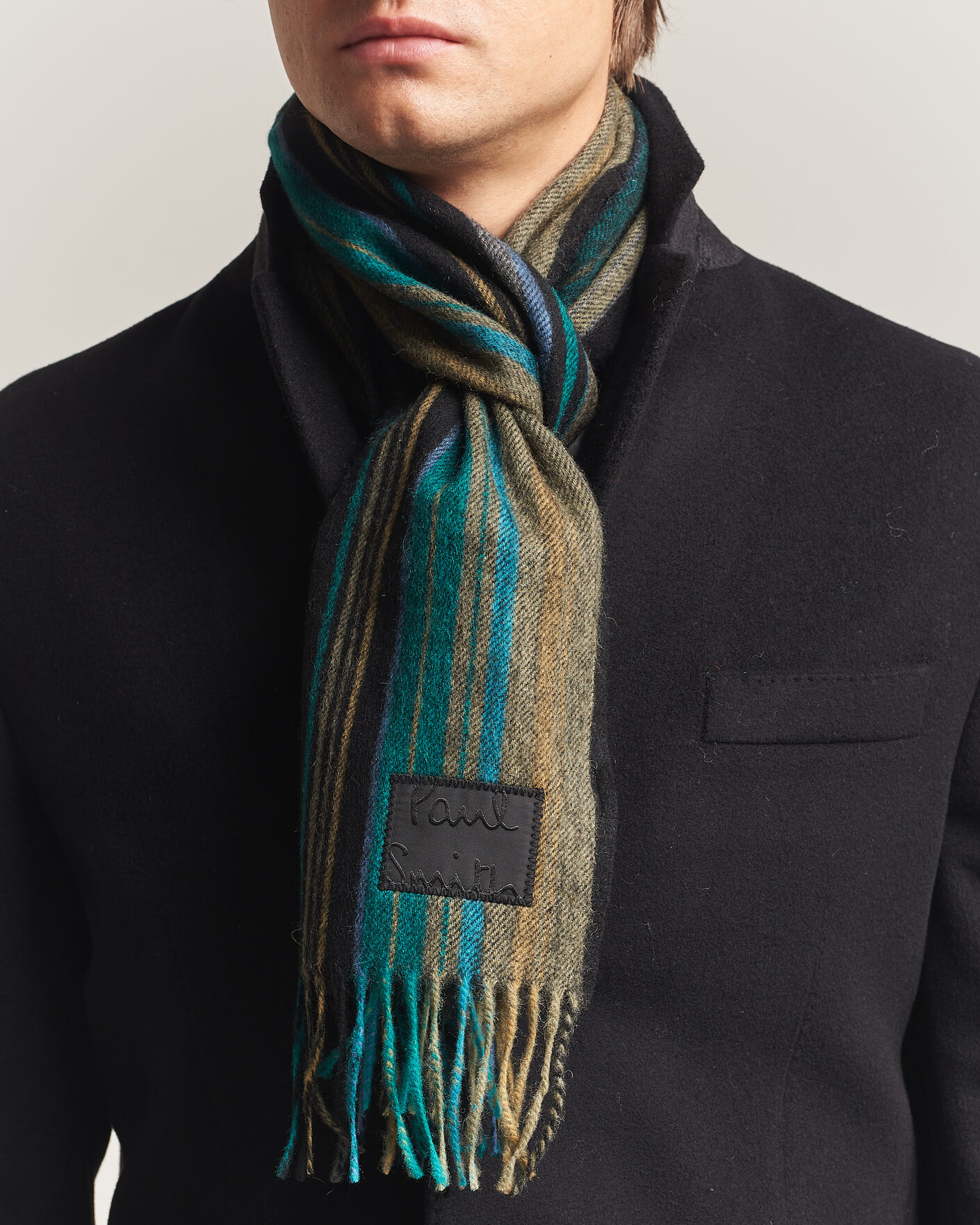 Uomini | Sciarpe | Paul Smith | Lambswool Striped Scarf Black