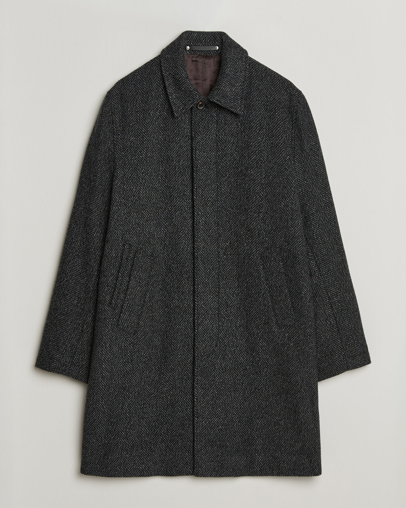 Uomini | Giacche | PS Paul Smith | Wool Herringbone Coat Black