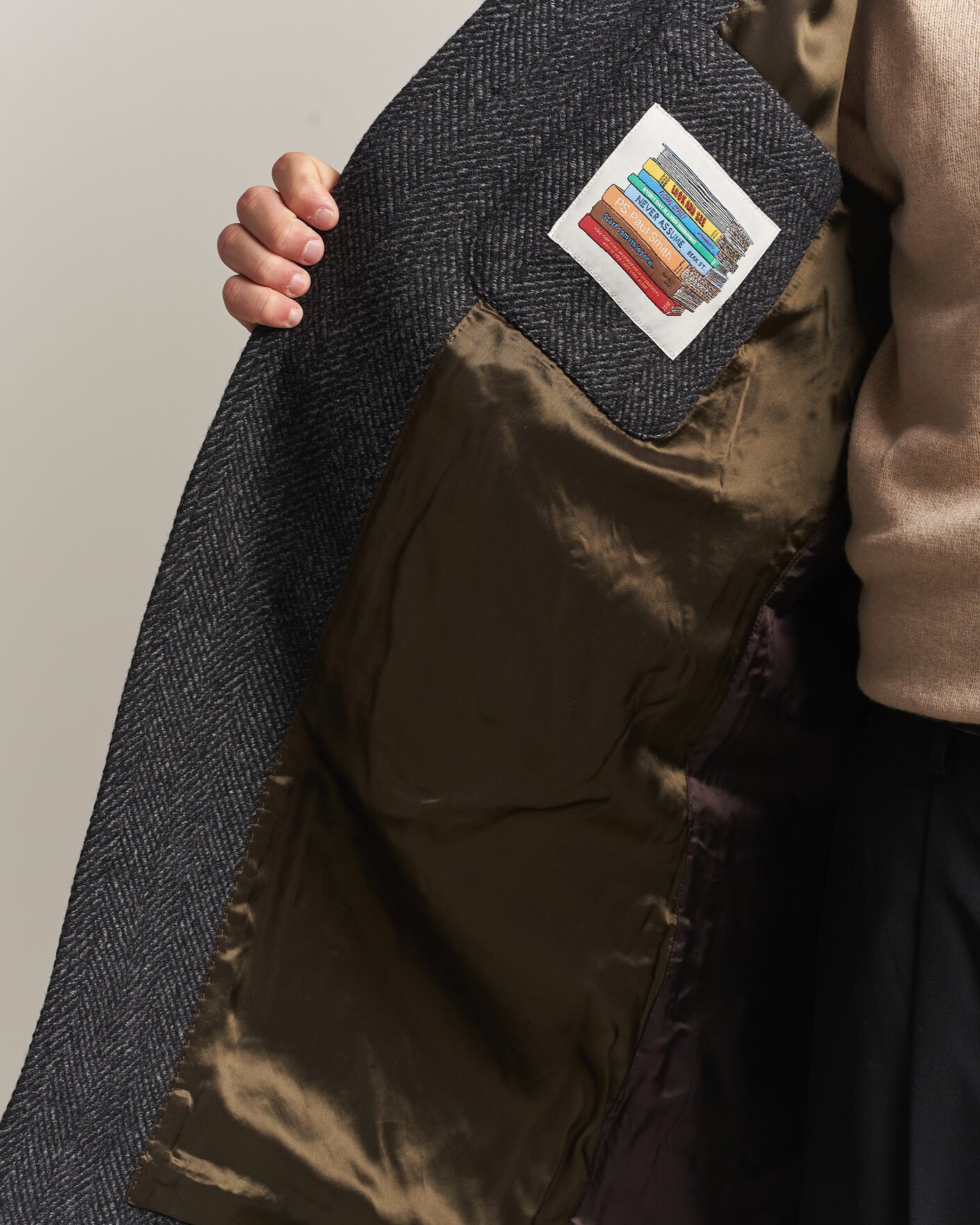 Uomini | Giacche | PS Paul Smith | Wool Herringbone Coat Black