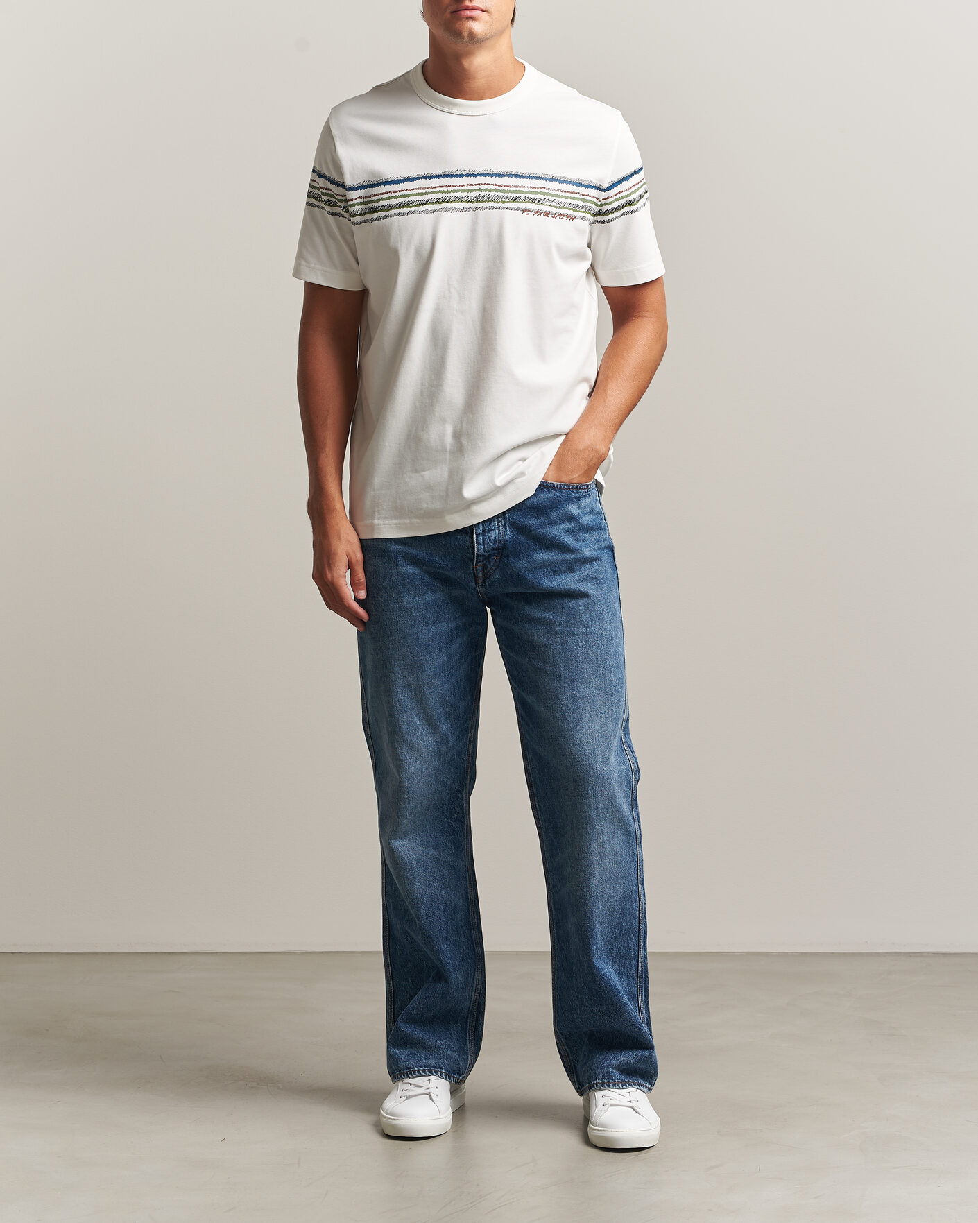 Uomini | T-shirt | PS Paul Smith | Stripes Crew Neck T-Shirt White