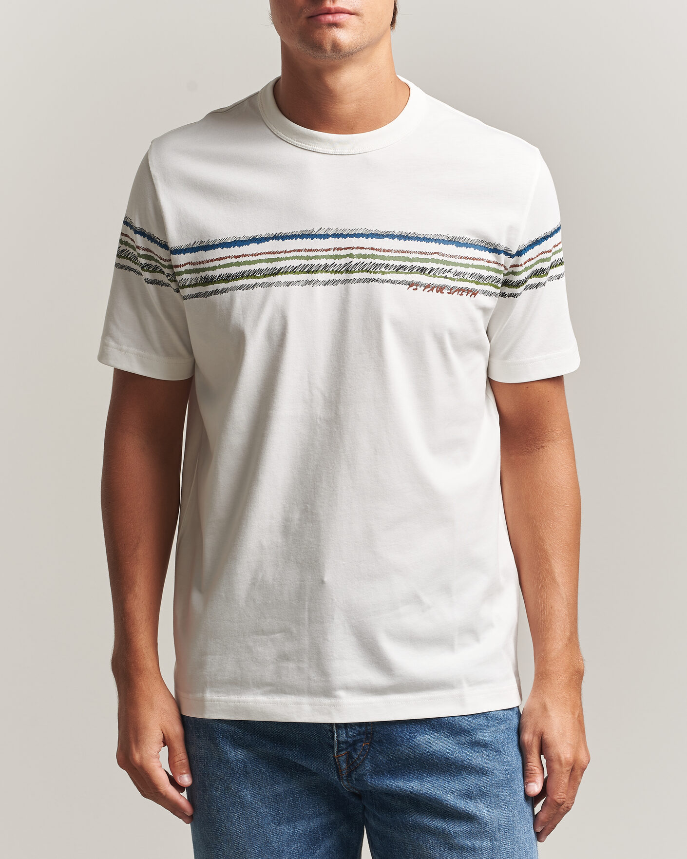 Uomini | T-shirt | PS Paul Smith | Stripes Crew Neck T-Shirt White