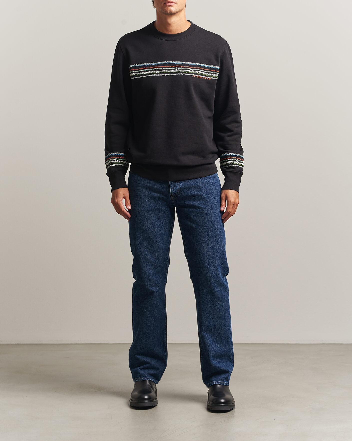 Uomini | Maglieria | PS Paul Smith | Stripes Crew Neck Sweatshirt Black
