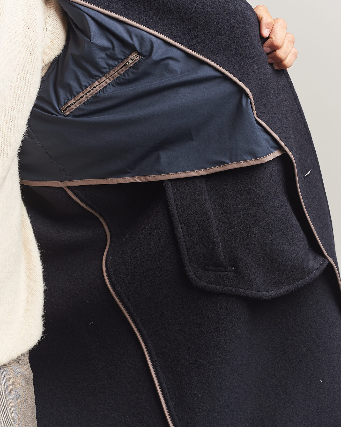 Uomini | Giacche | Herno | Raglan Wool Coat Navy