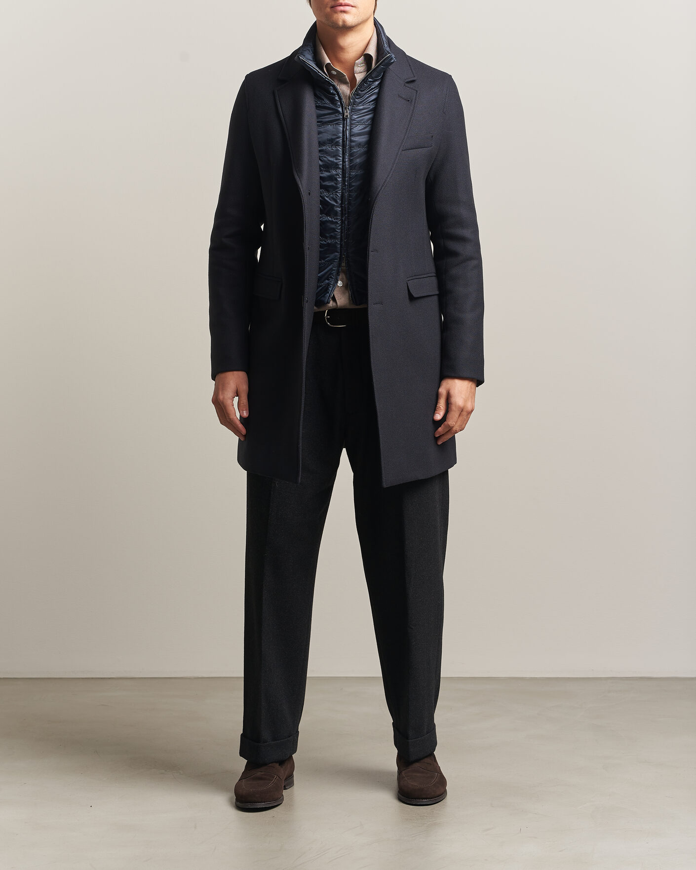 Uomini | Giacche | Herno | Wool Zip Coat Navy