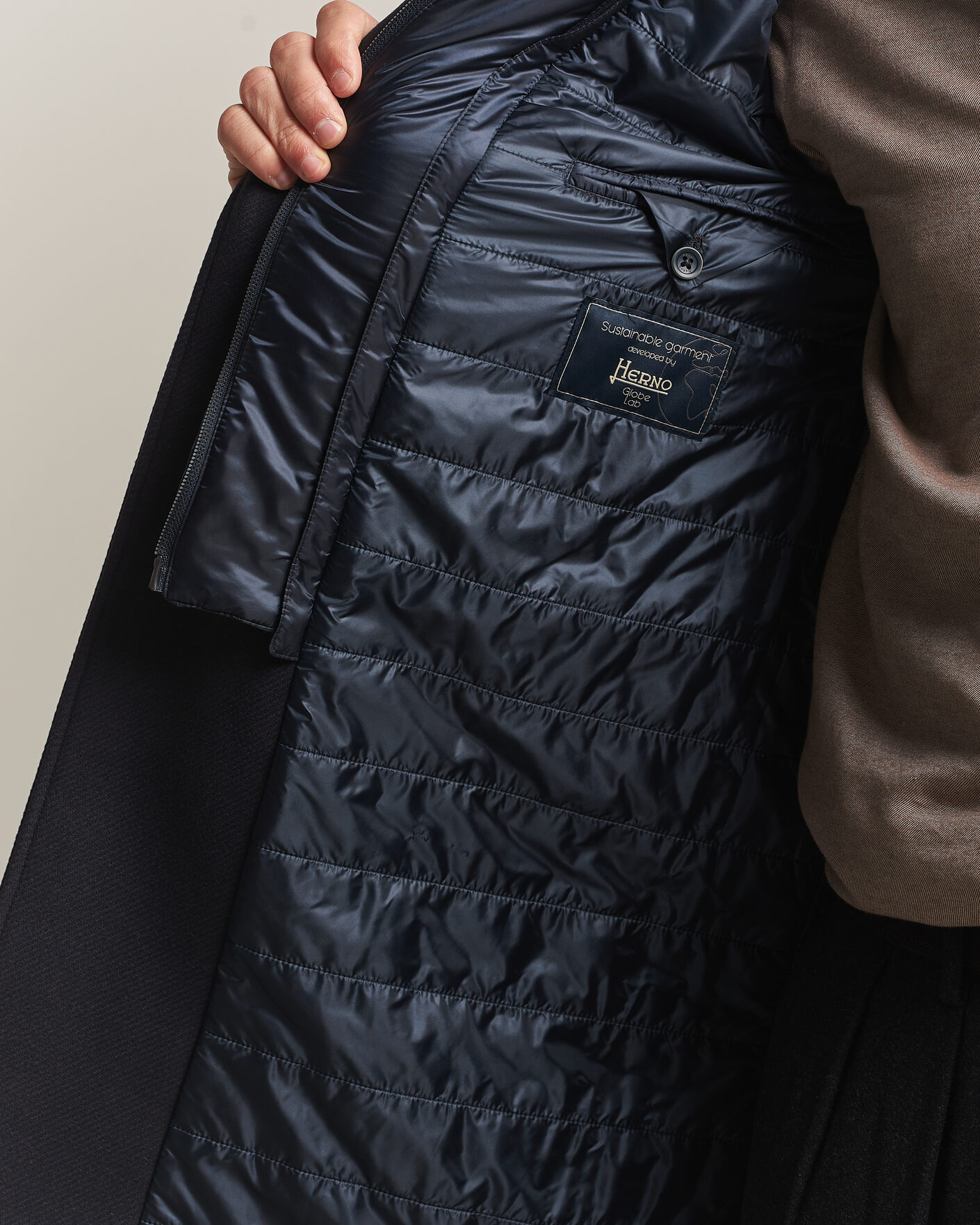 Uomini | Giacche | Herno | Wool Zip Coat Navy