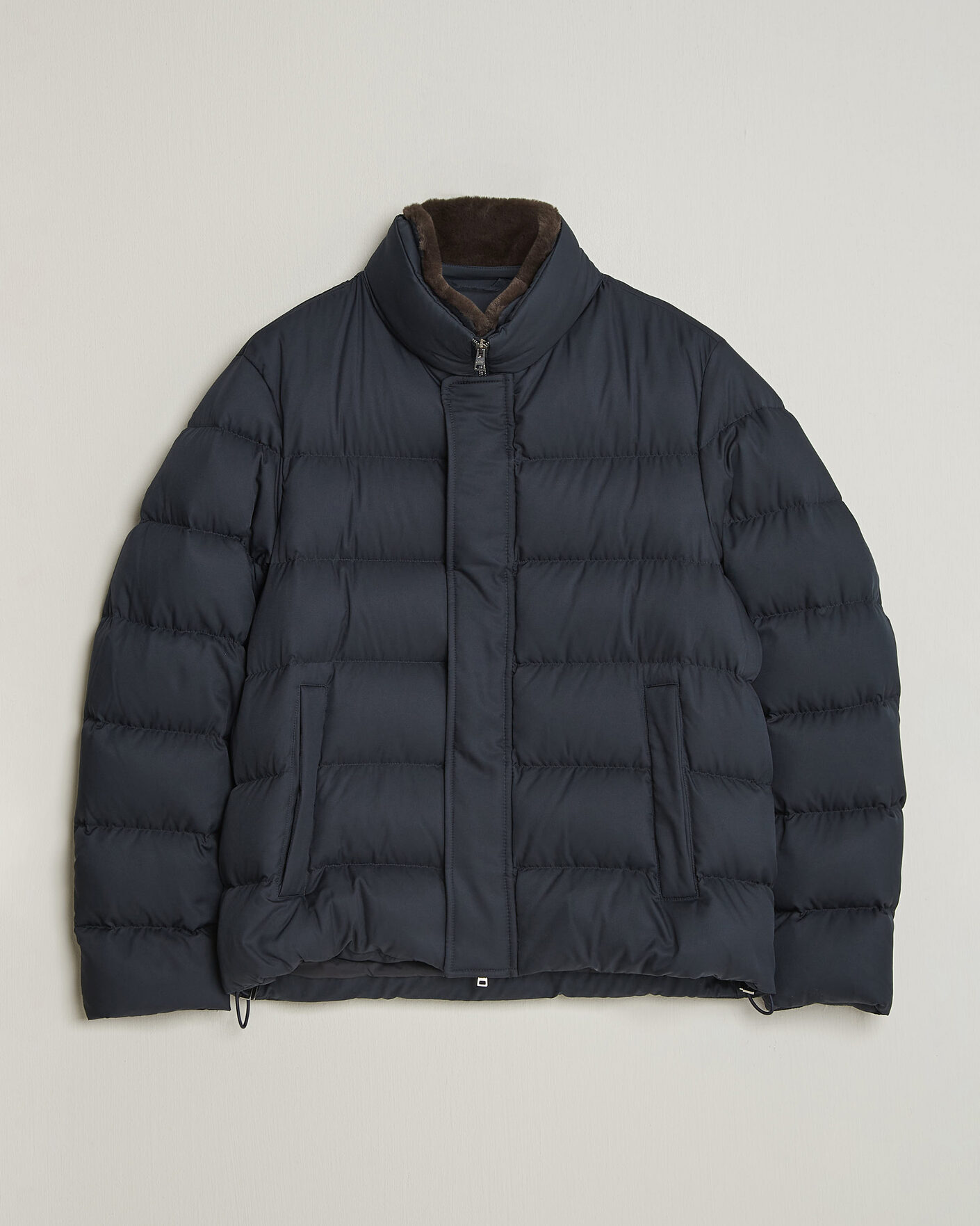 Uomini | Giacche | Herno | Faux Fur Down Jacket Navy