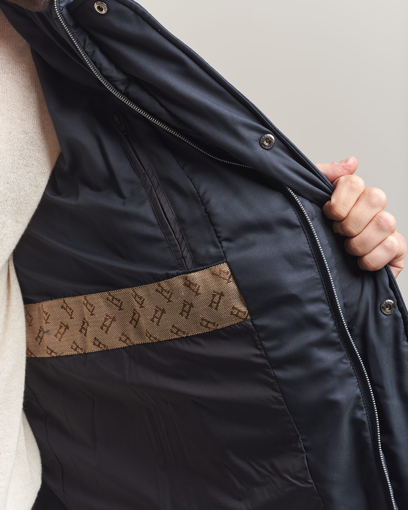 Uomini | Giacche | Herno | Faux Fur Down Jacket Navy